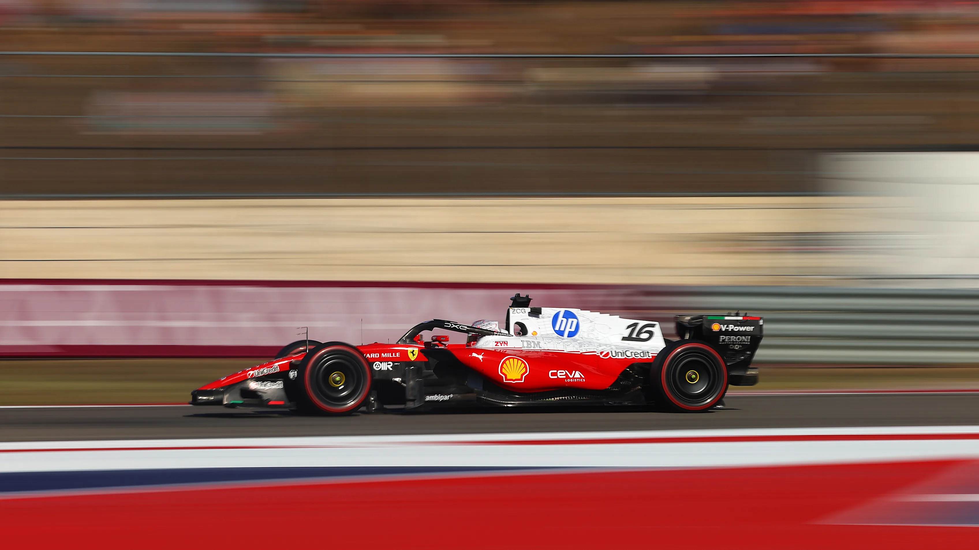 AUSTIN, TEXAS - OCTOBER 23: Charles Leclerc of Monaco driving the (16) Scuderia Ferrari SF-26 on