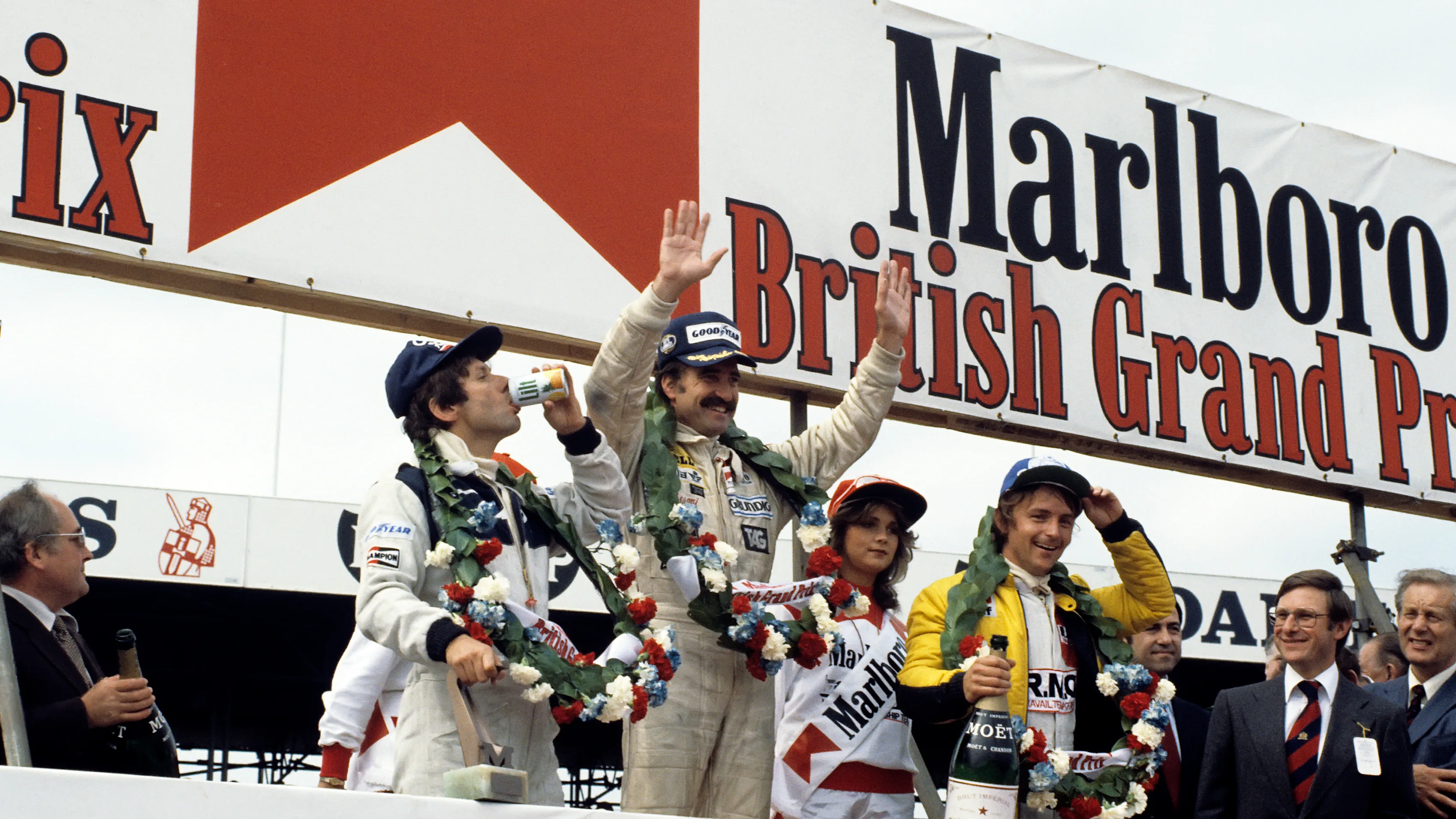 Clay Regazzoni, René Arnoux, Jean-Pierre Jarier, Grand Prix of Great Britain, Silverstone Circuit,