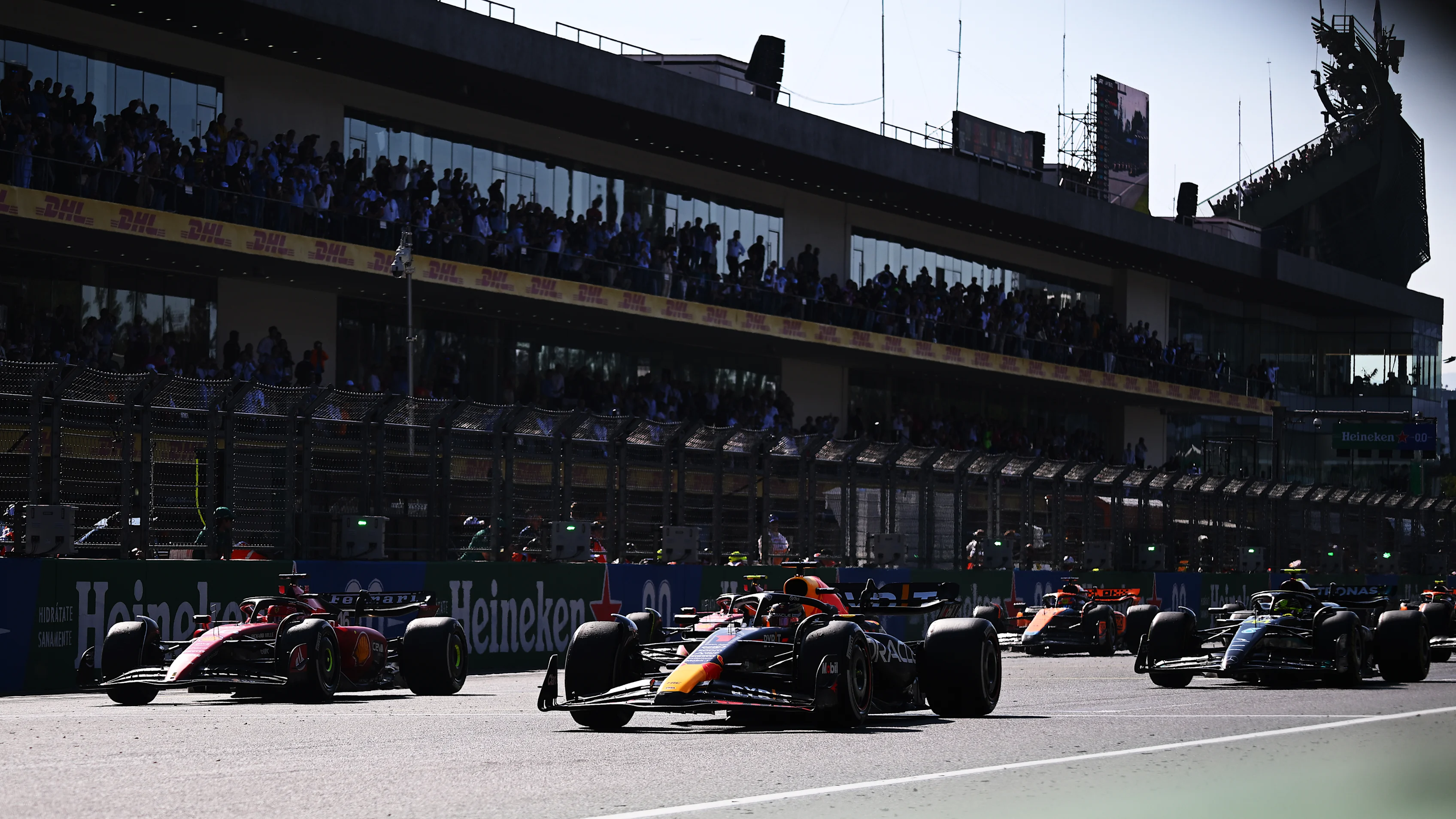 MEXICO CITY, MEXICO - OCTOBER 29: Max Verstappen of the Netherlands driving the (1) Oracle Red Bull