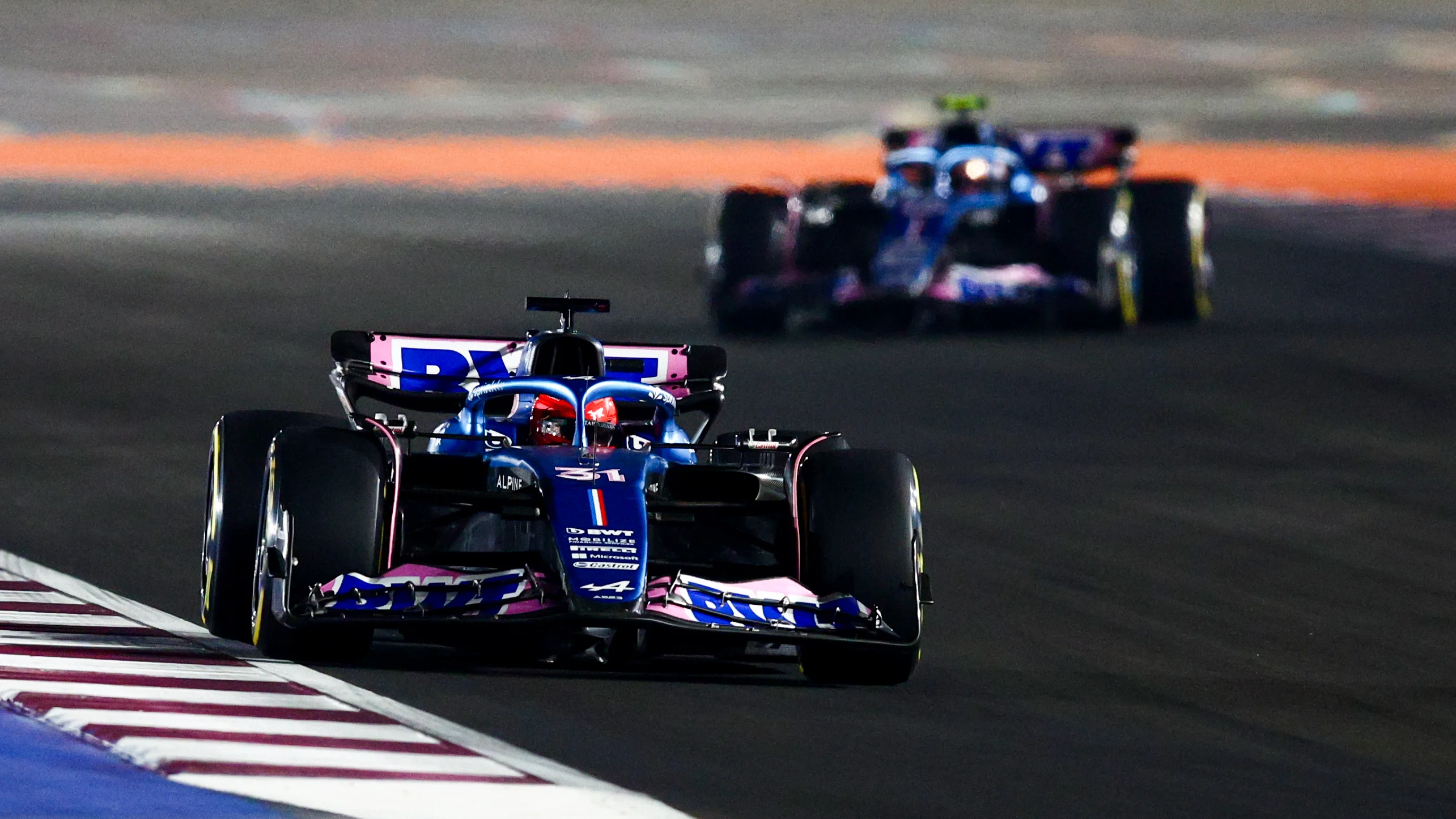 LUSAIL CITY, QATAR - OCTOBER 08: Esteban Ocon of France driving the (31) Alpine F1 A523 Renault on
