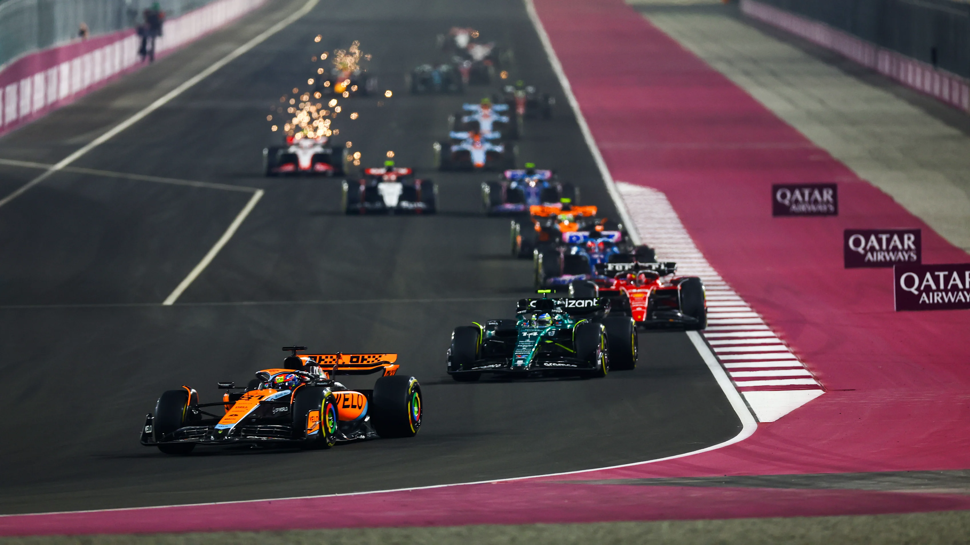 LUSAIL CITY, QATAR - OCTOBER 08: Oscar Piastri of Australia driving the (81) McLaren MCL60 Mercedes