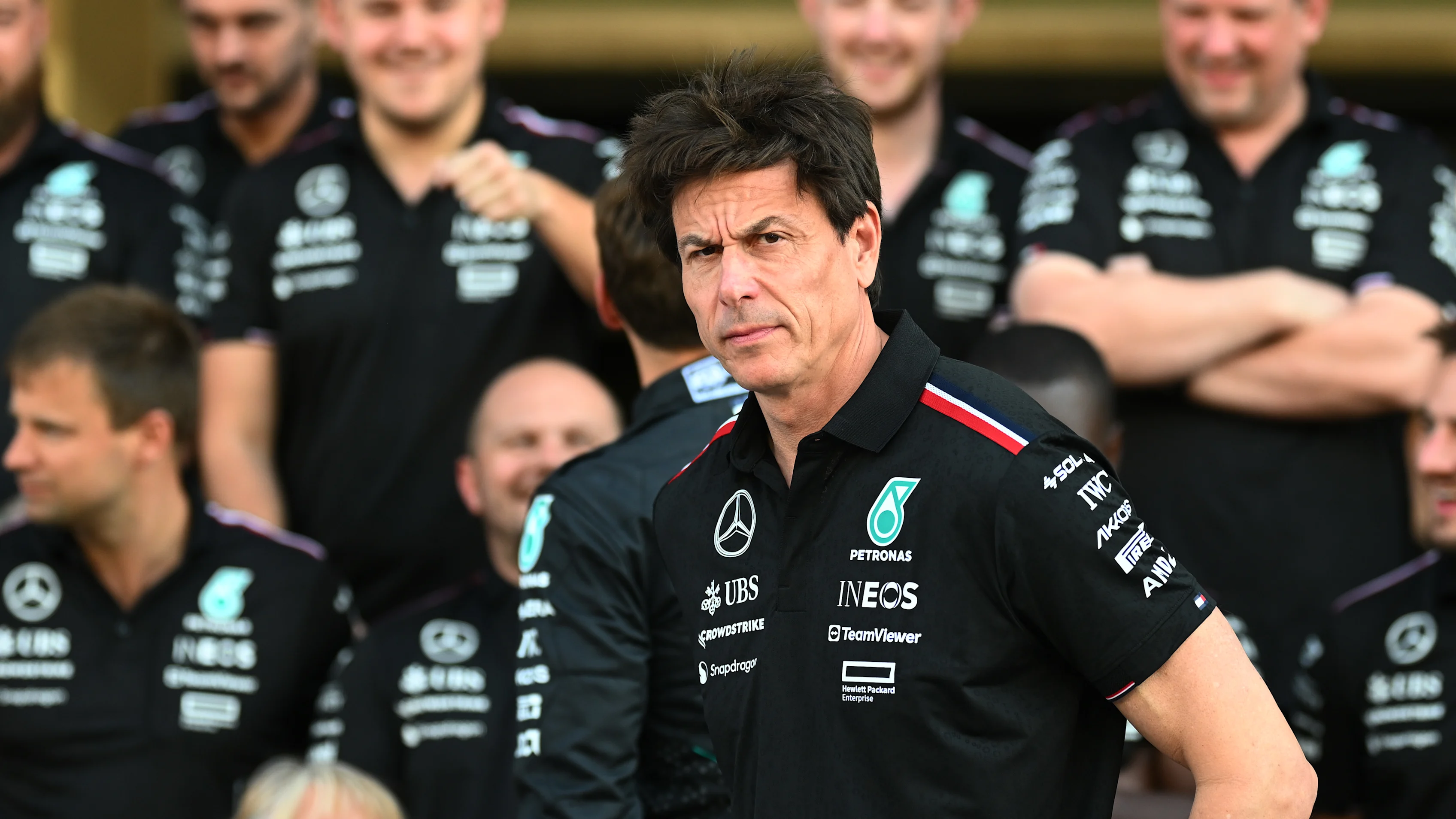 ABU DHABI, UNITED ARAB EMIRATES - DECEMBER 05: Mercedes GP Executive Director Toto Wolff looks on