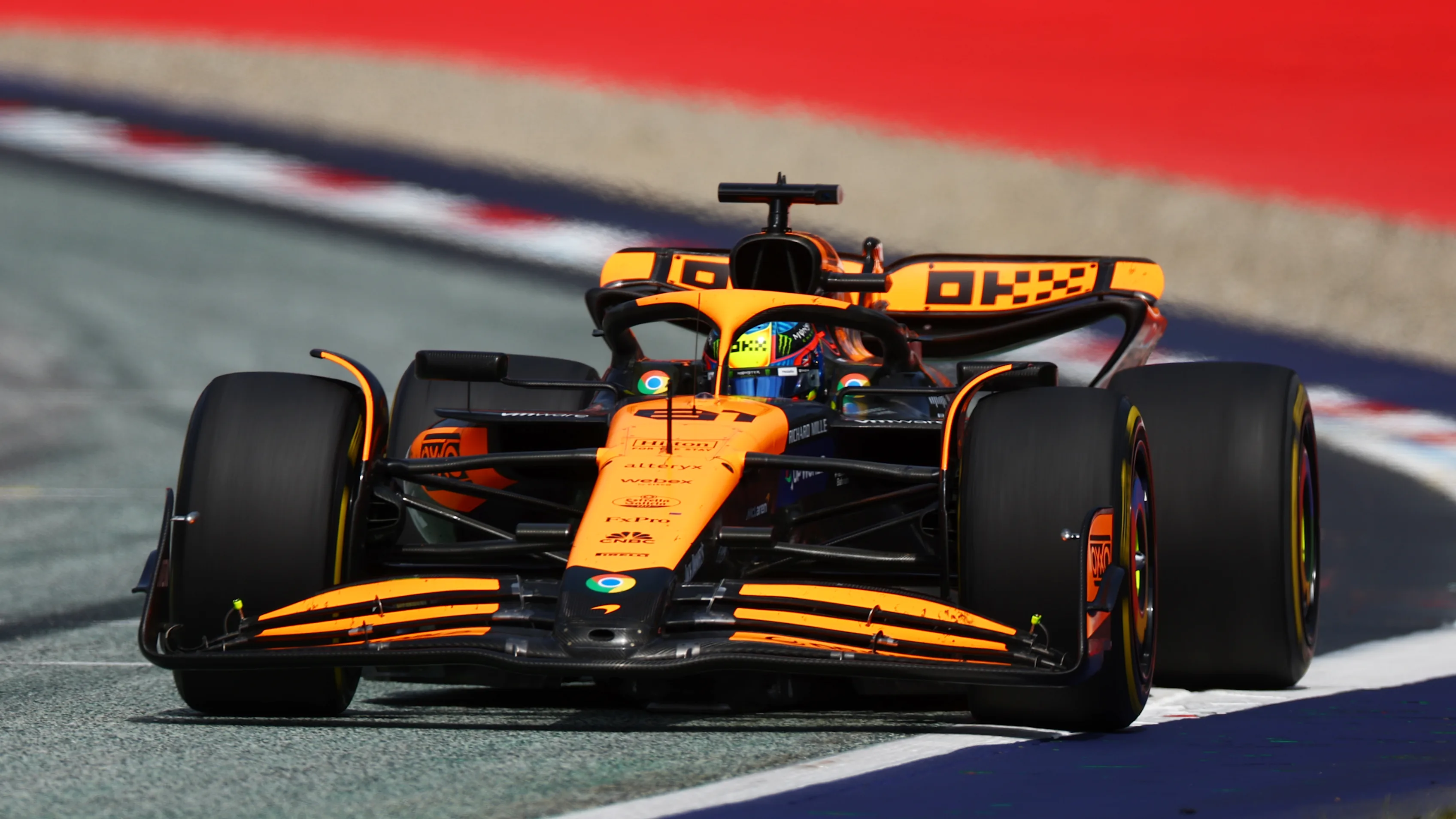 SPIELBERG, AUSTRIA - JUNE 30: Oscar Piastri of Australia driving the (81) McLaren MCL38 Mercedes on