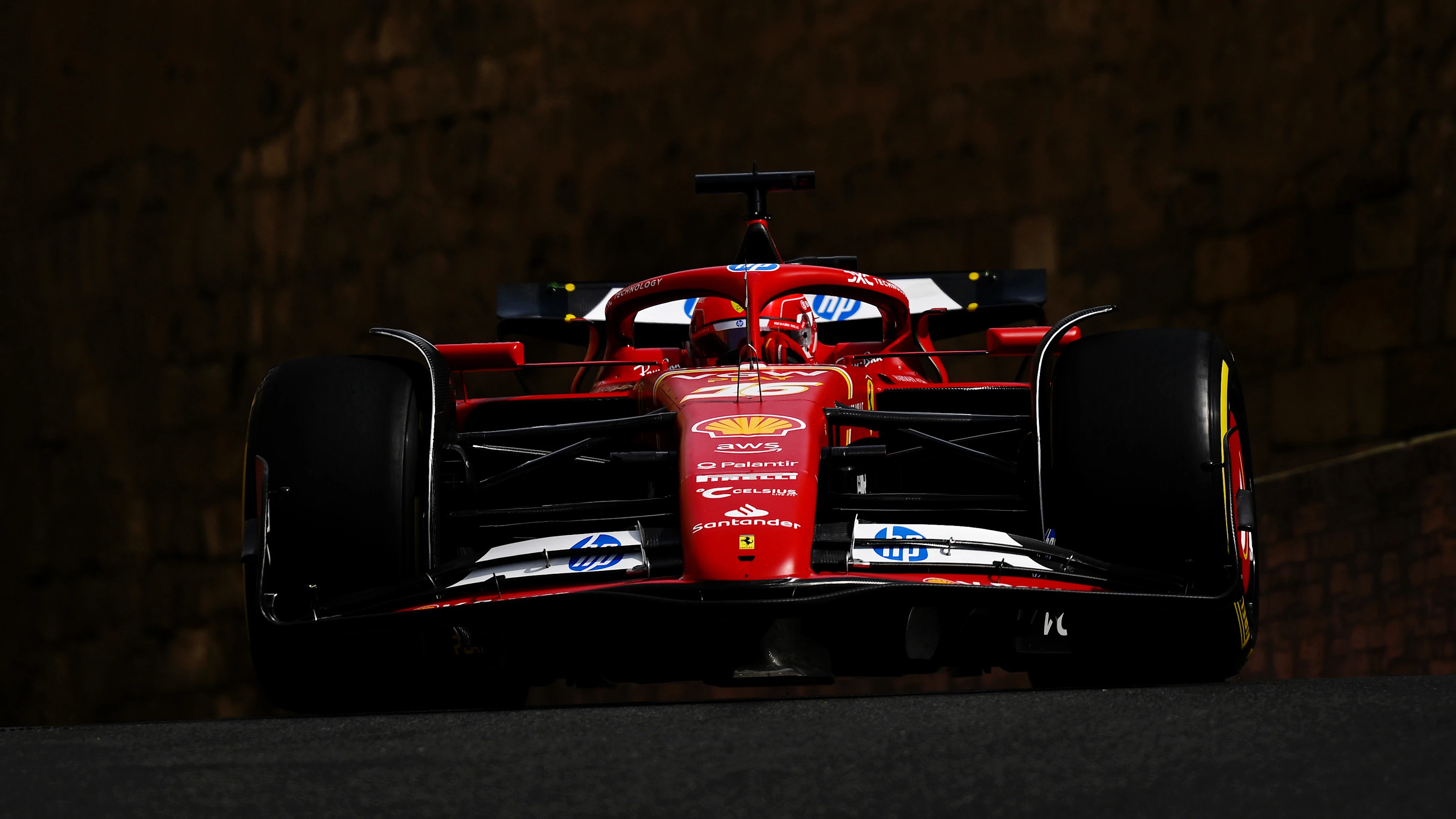 BAKU, AZERBAIJAN - SEPTEMBER 13: Charles Leclerc of Monaco driving the (16) Ferrari SF-24 on track
