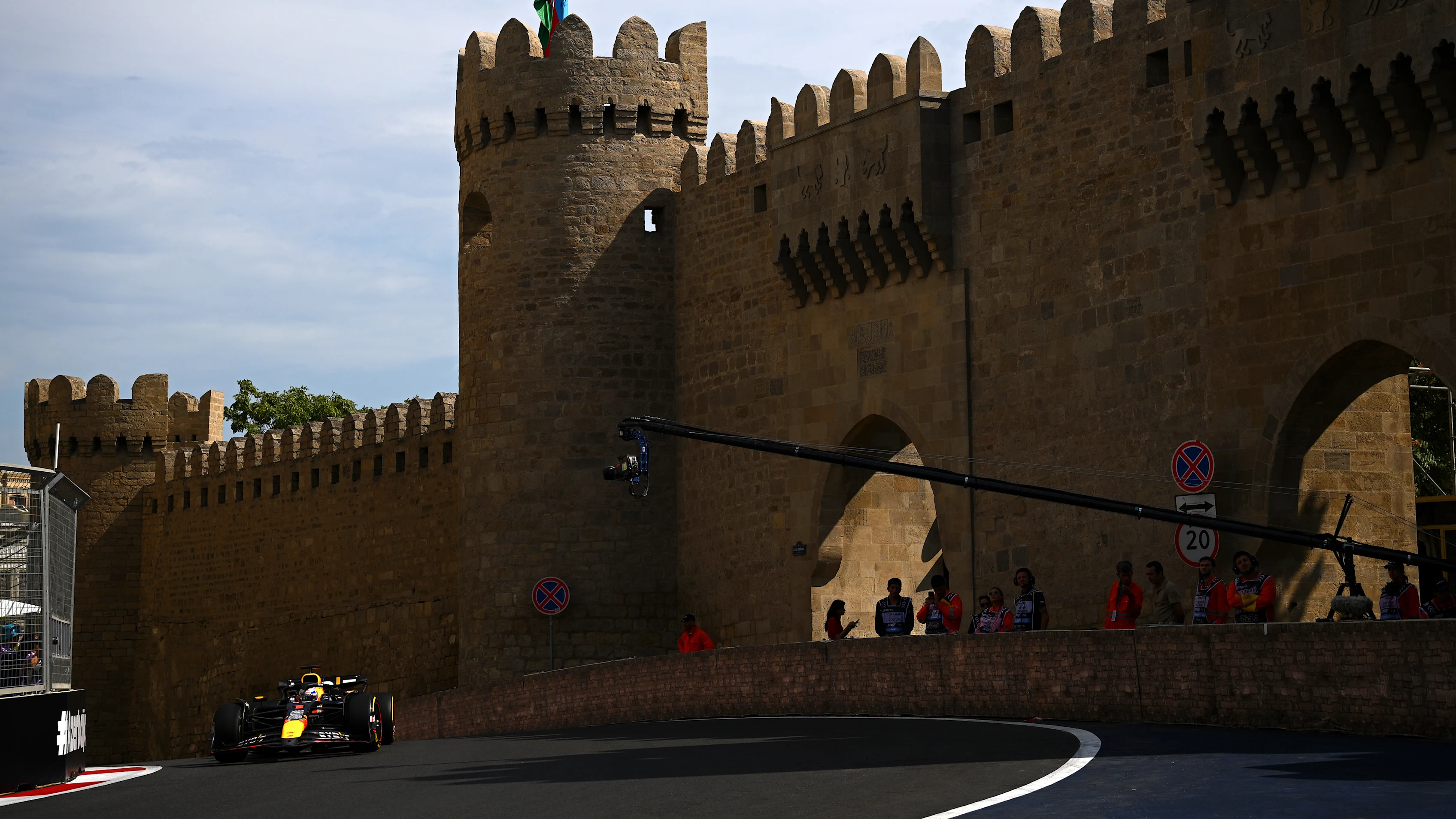 BAKU, AZERBAIJAN - SEPTEMBER 13: Max Verstappen of the Netherlands driving the (1) Oracle Red Bull