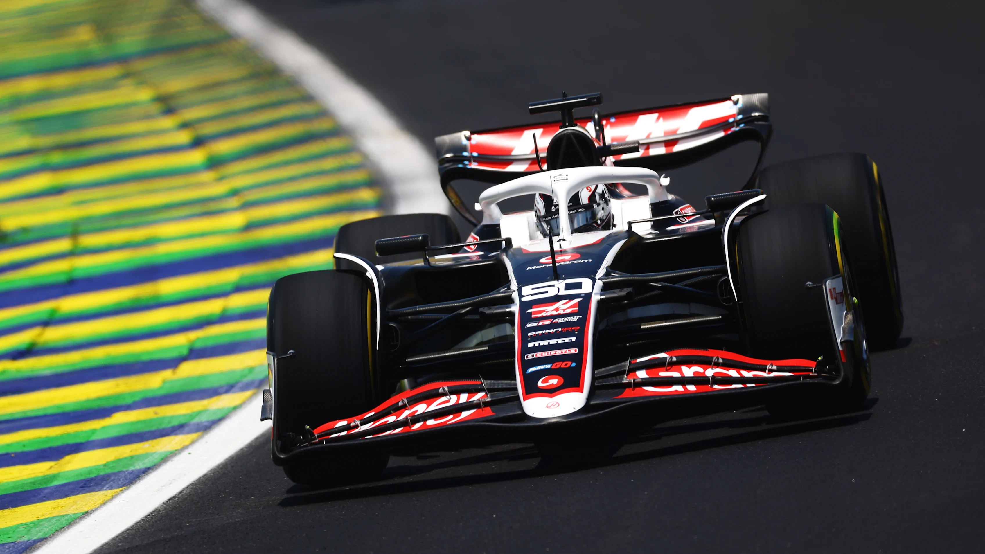 SAO PAULO, BRAZIL - NOVEMBER 01: Oliver Bearman of Great Britain driving the (38) Ferrari SF-24 on