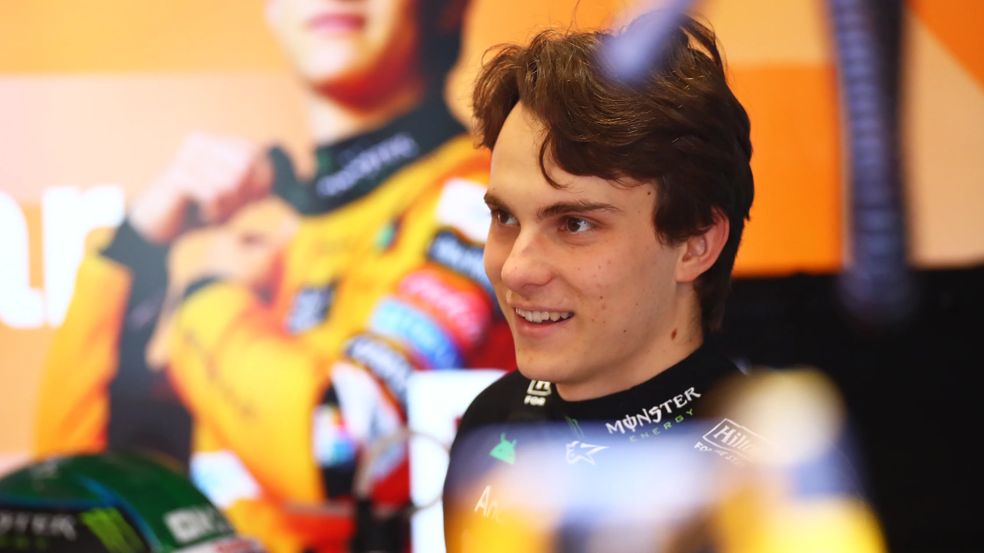 SAO PAULO, BRAZIL - NOVEMBER 01: Sprint Pole qualifier Oscar Piastri of Australia and McLaren