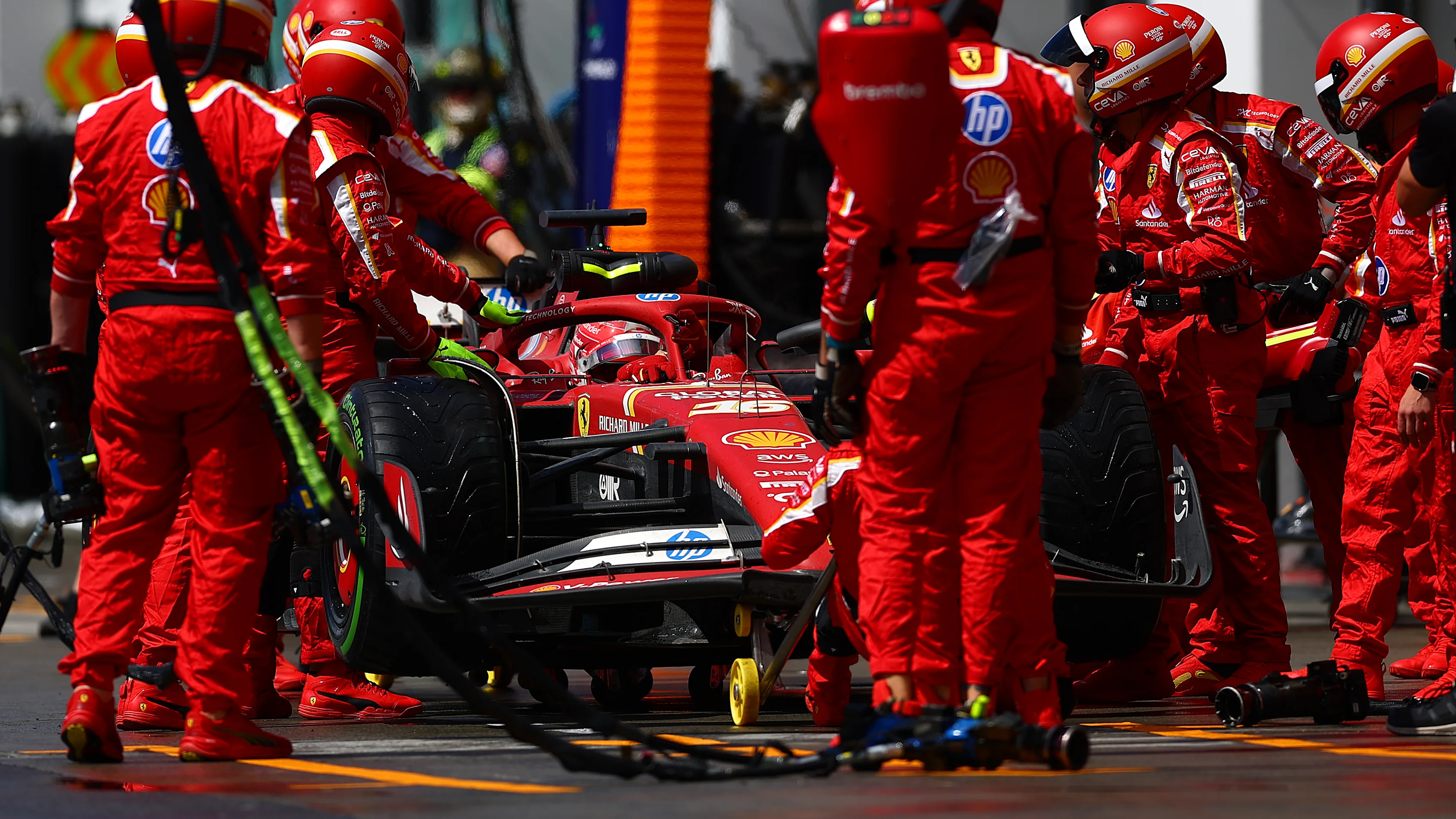 MONTREAL, QUEBEC - JUNE 09: Charles Leclerc of Monaco driving the (16) Ferrari SF-24 retires from