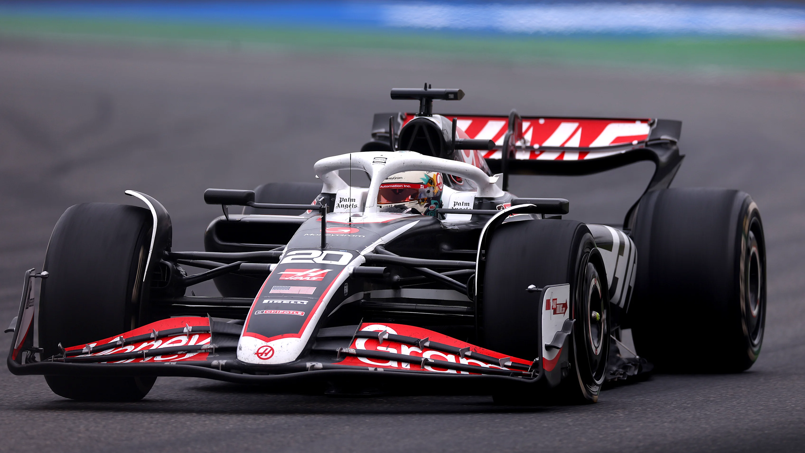 SHANGHAI, CHINA - APRIL 21: Kevin Magnussen of Denmark driving the (20) Haas F1 VF-24 Ferrari on