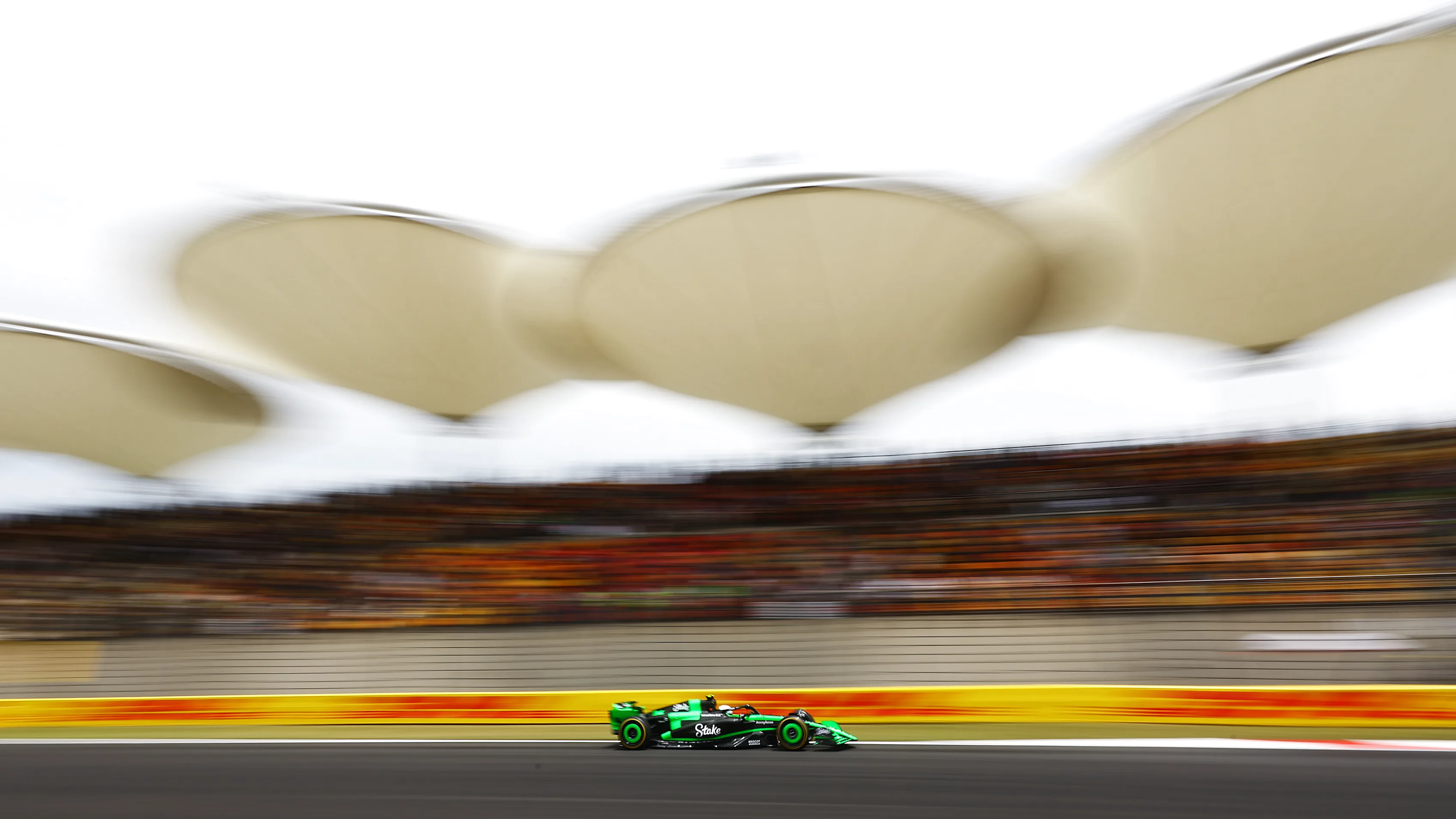 SHANGHAI, CHINA - APRIL 19: Zhou Guanyu of China driving the (24) Kick Sauber C44 Ferrari on track