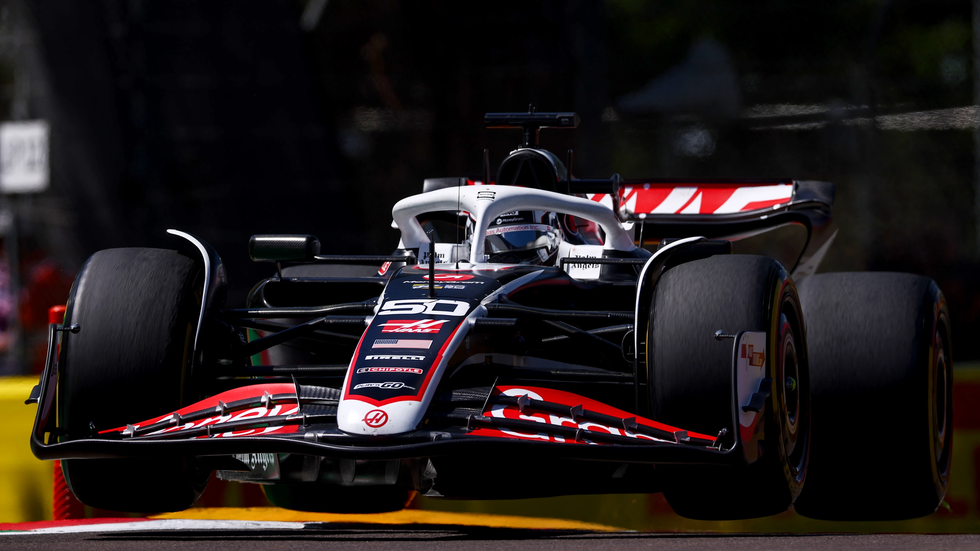 IMOLA, ITALY - MAY 17: Oliver Bearman of Great Britain driving the (50) Haas F1 VF-24 Ferrari on