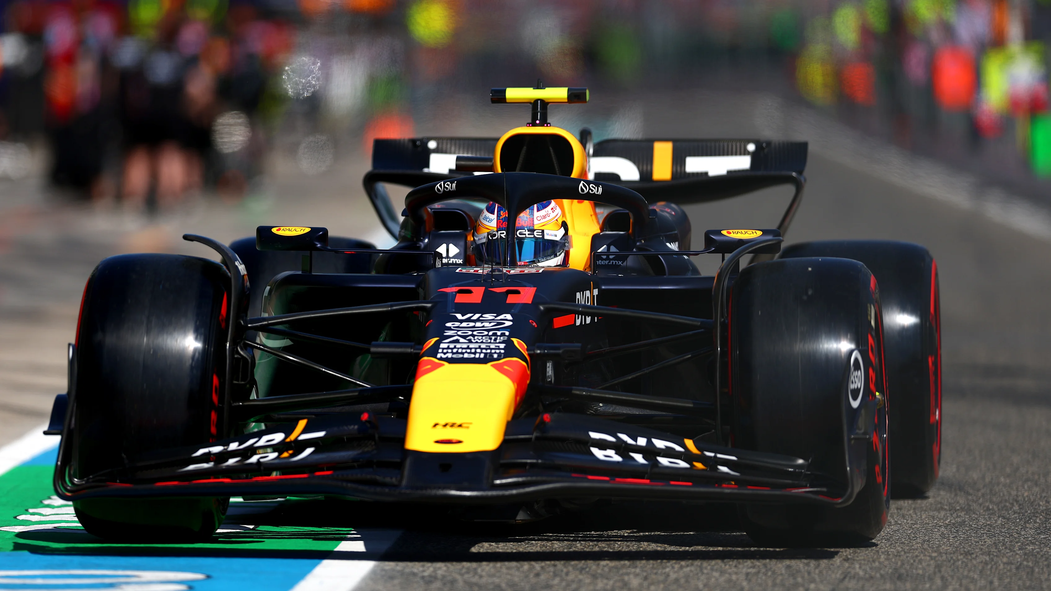 IMOLA, ITALY - MAY 18: Sergio Perez of Mexico driving the (11) Oracle Red Bull Racing RB20 in the