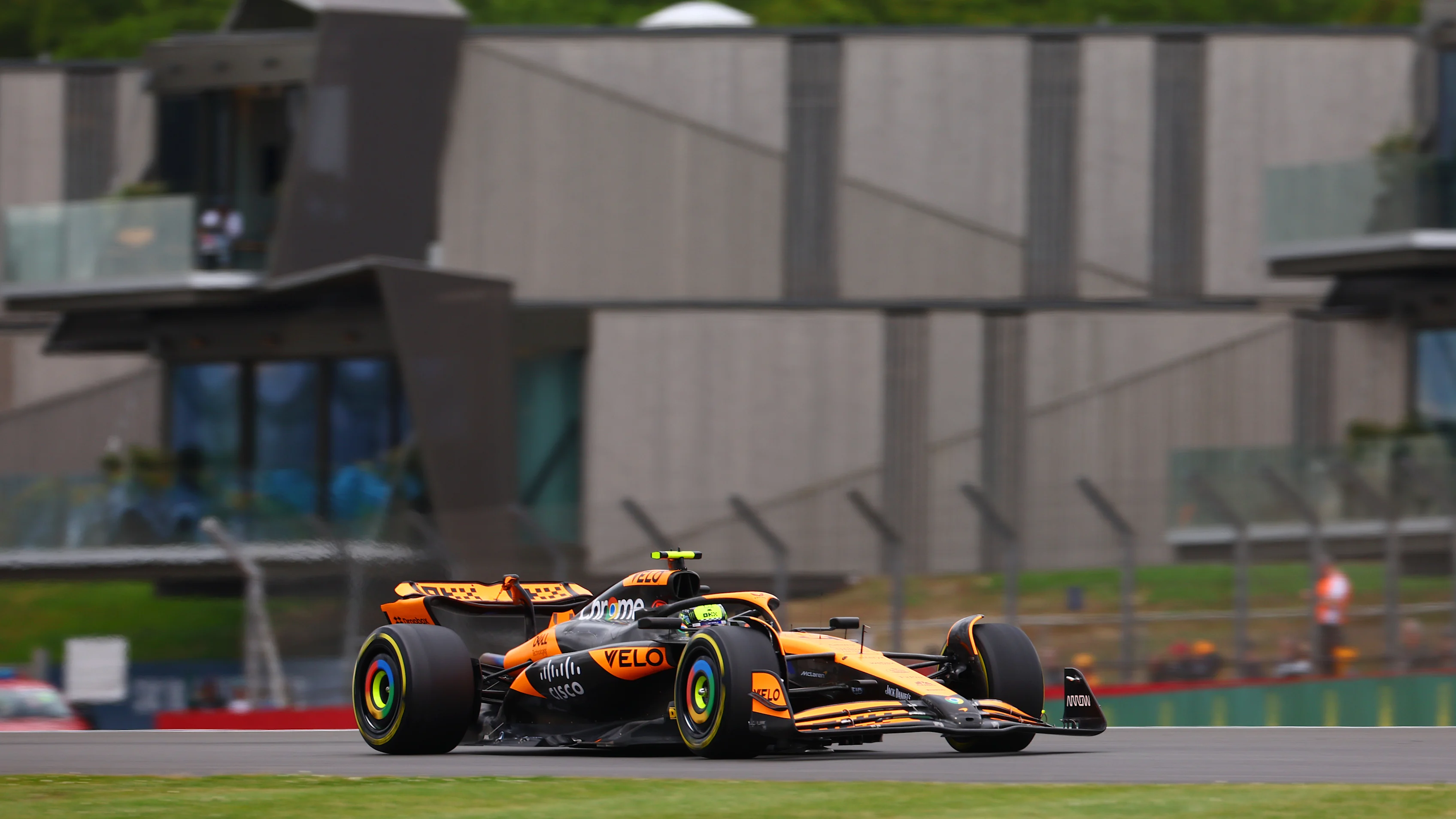 NORTHAMPTON, ENGLAND - JULY 05: Lando Norris of Great Britain driving the (4) McLaren MCL38