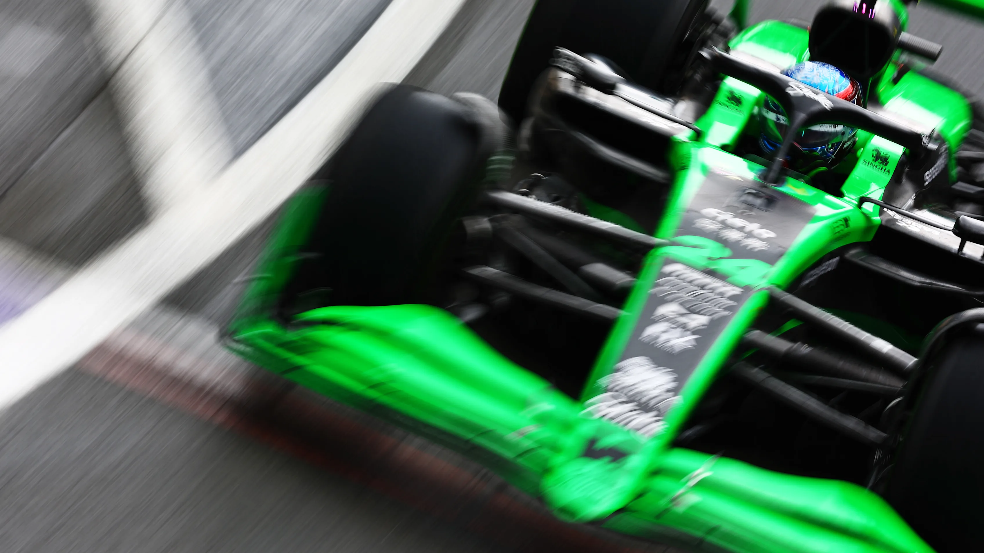 NORTHAMPTON, ENGLAND - JULY 06: Zhou Guanyu of China driving the (24) Kick Sauber C44 Ferrari in