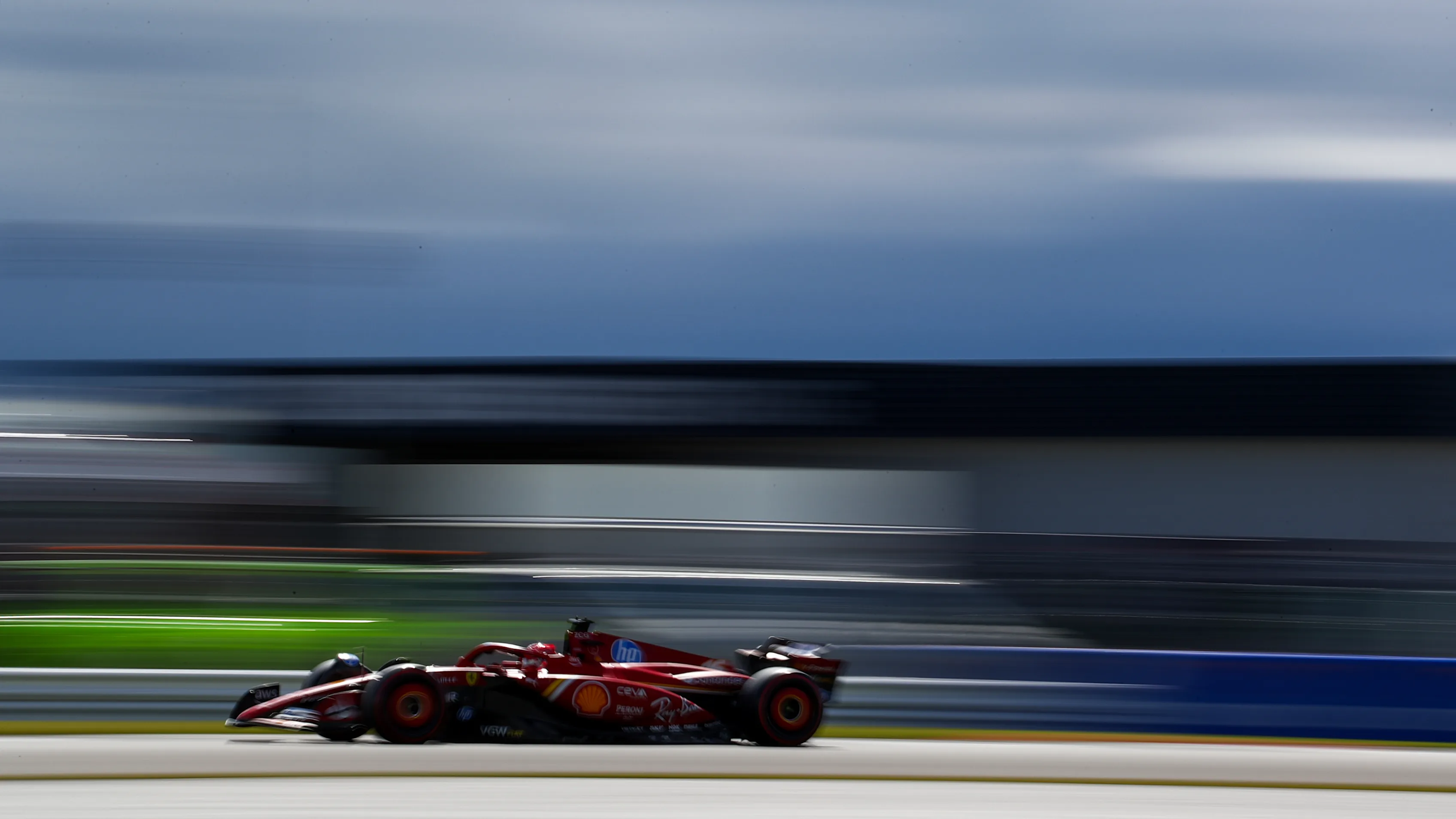 NORTHAMPTON, ENGLAND - JULY 06: Charles Leclerc of Ferrari and Monaco  during qualifying ahead of the F1 Grand Prix of Great Britain at Silverstone Circuit on July 06, 2024 in Northampton, England. (Photo by Peter Fox - Formula 1/Formula 1 via Getty Images)