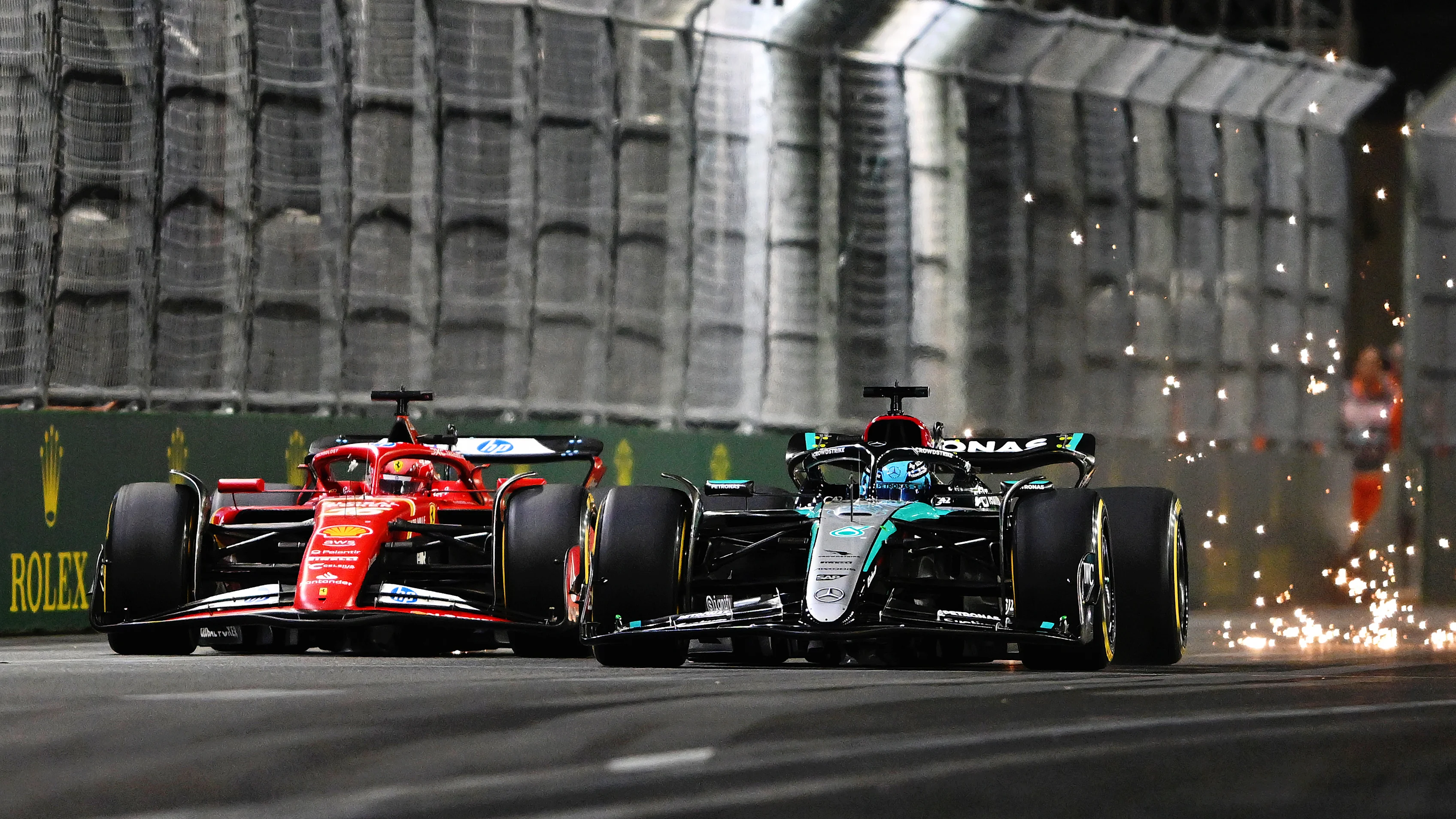 LAS VEGAS, NEVADA - NOVEMBER 23: Charles Leclerc of Monaco driving the (16) Ferrari SF-24 and