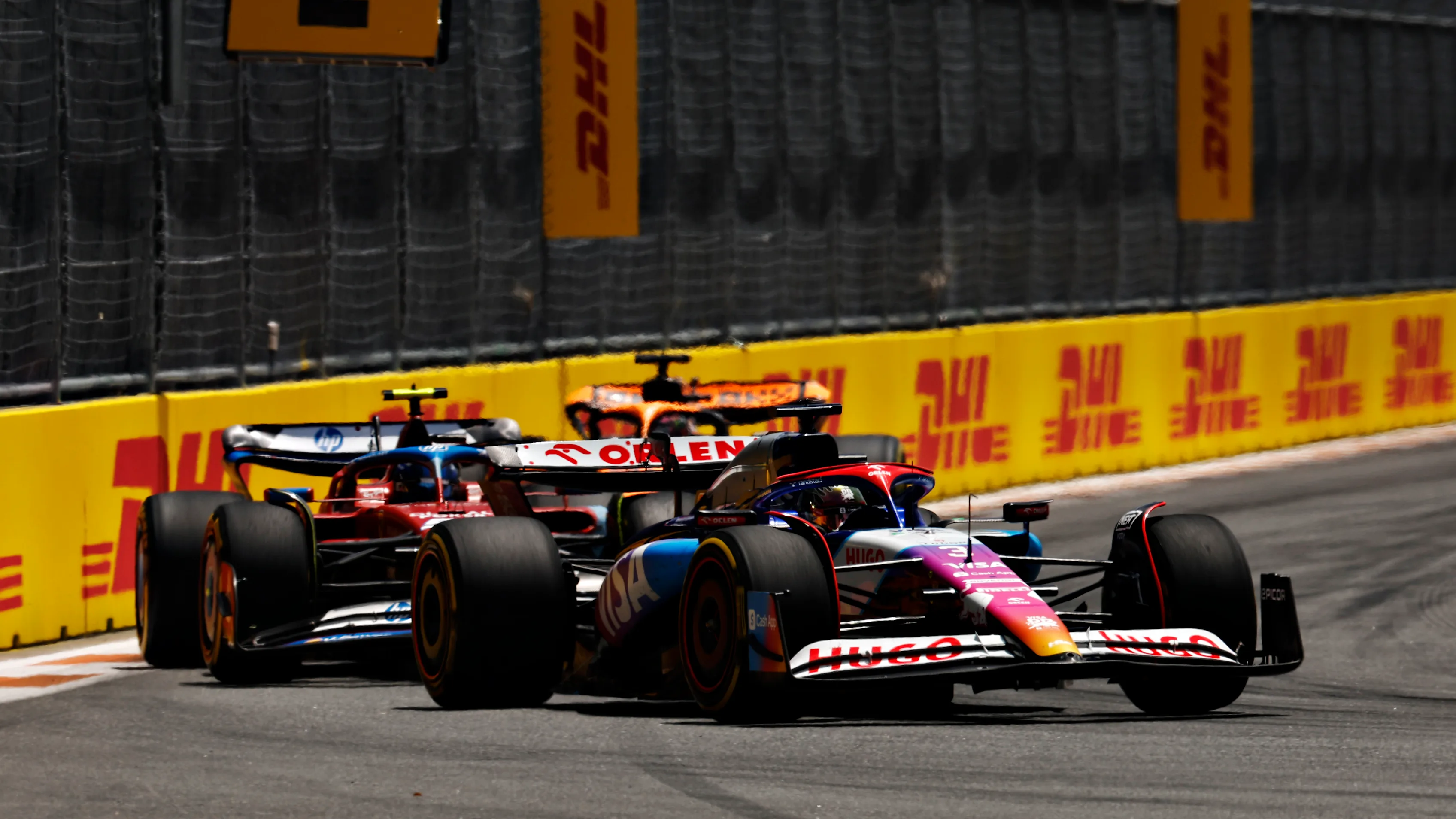 MIAMI, FLORIDA - MAY 04: Daniel Ricciardo of Australia driving the (3) Visa Cash App RB VCARB 01