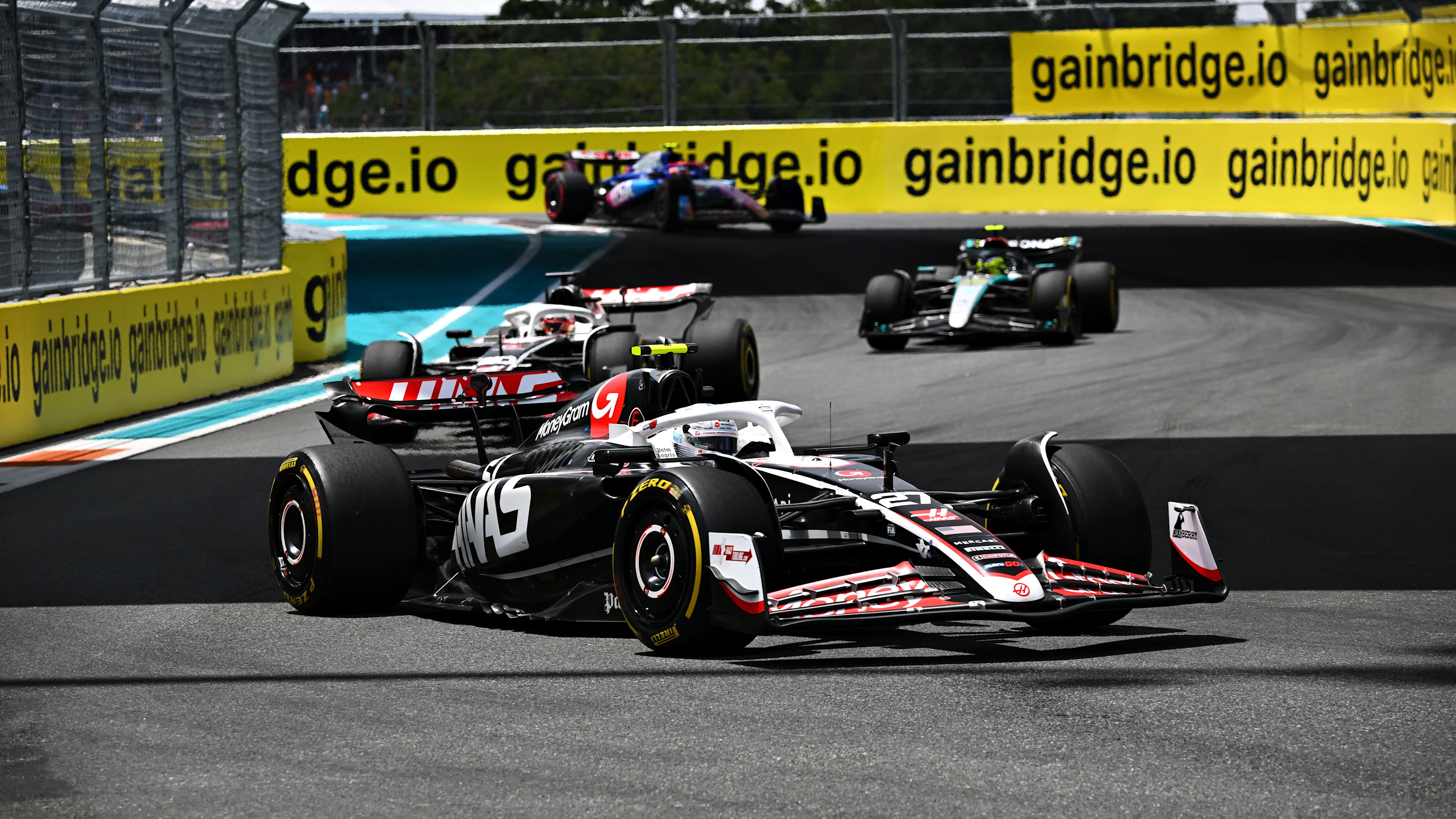 MIAMI, FLORIDA - MAY 04: Nico Hulkenberg of Germany driving the (27) Haas F1 VF-24 Ferrari on track