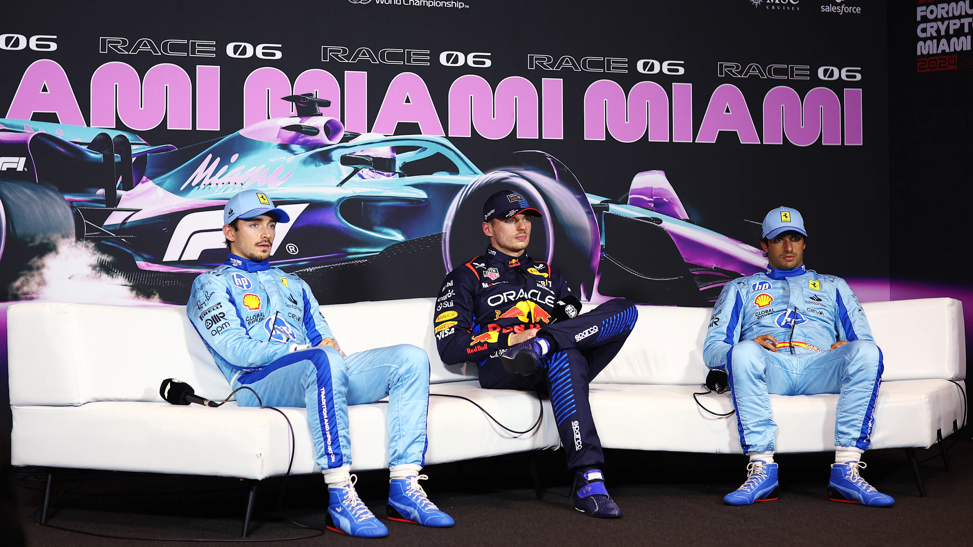 MIAMI, FLORIDA - MAY 04: Pole position qualifier Max Verstappen of the Netherlands and Oracle Red