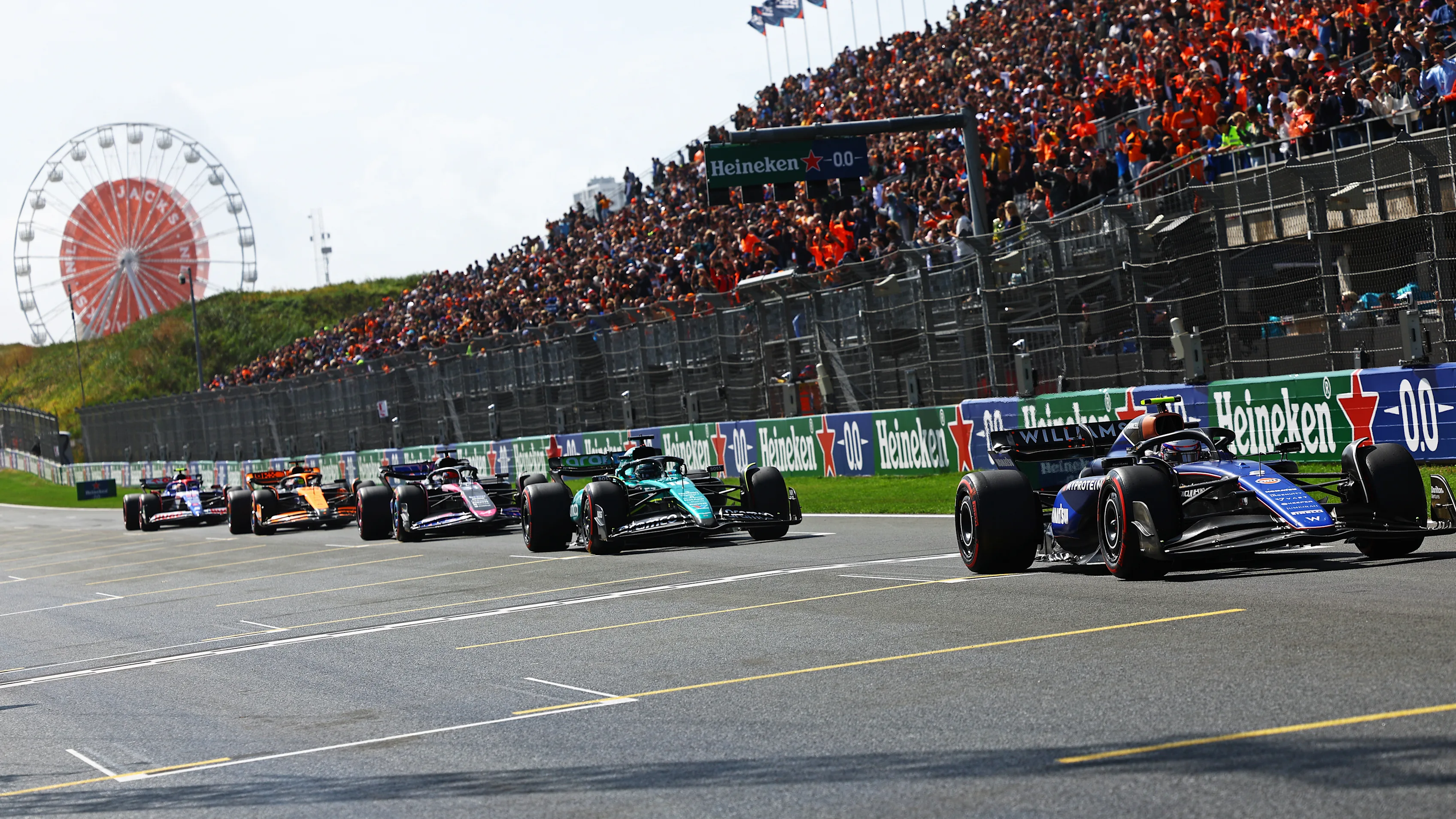 ZANDVOORT, NETHERLANDS - AUGUST 23: A general view as Logan Sargeant of United States drives the