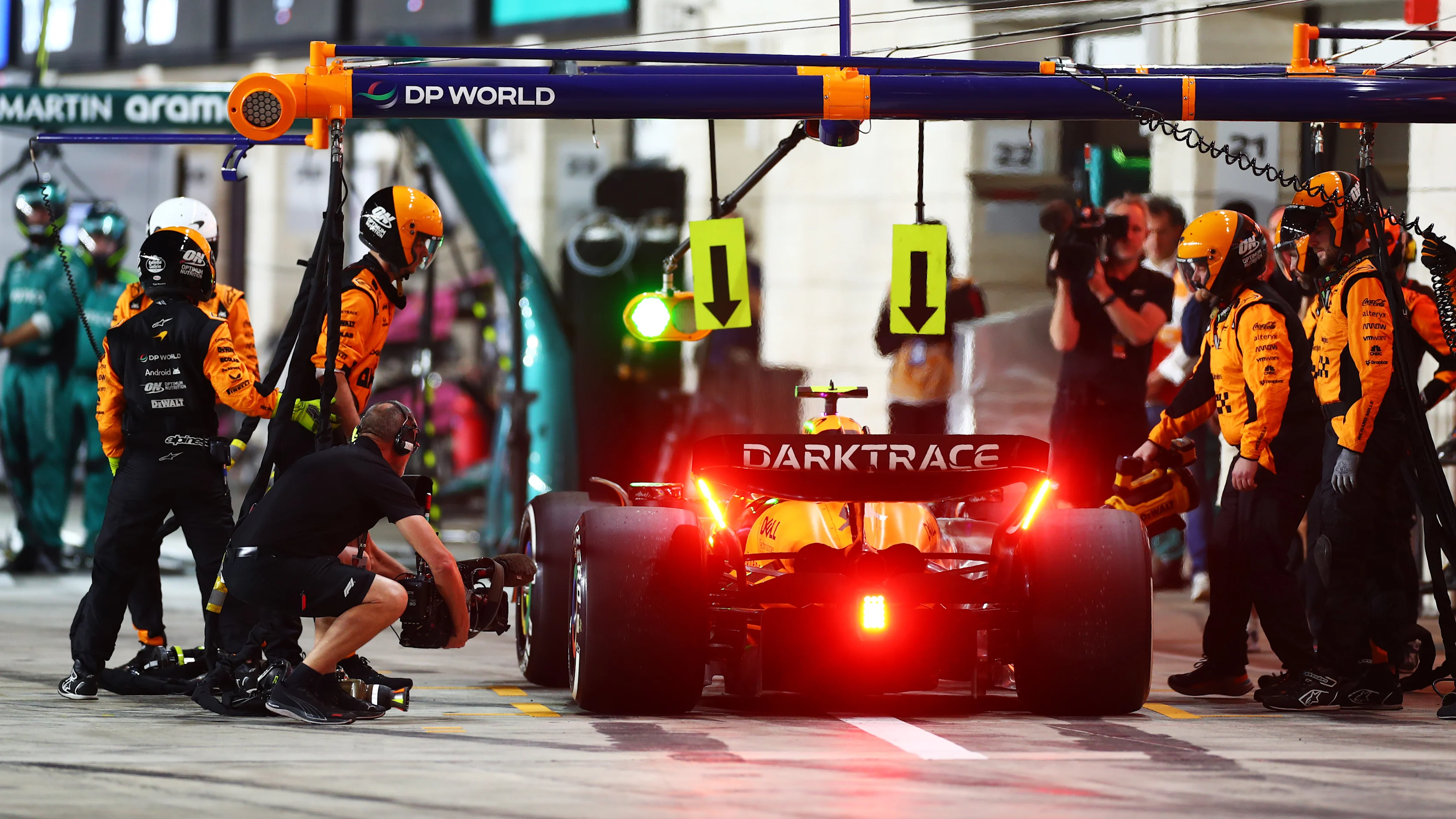LUSAIL CITY, QATAR - DECEMBER 01: Lando Norris of Great Britain driving the (4) McLaren MCL38