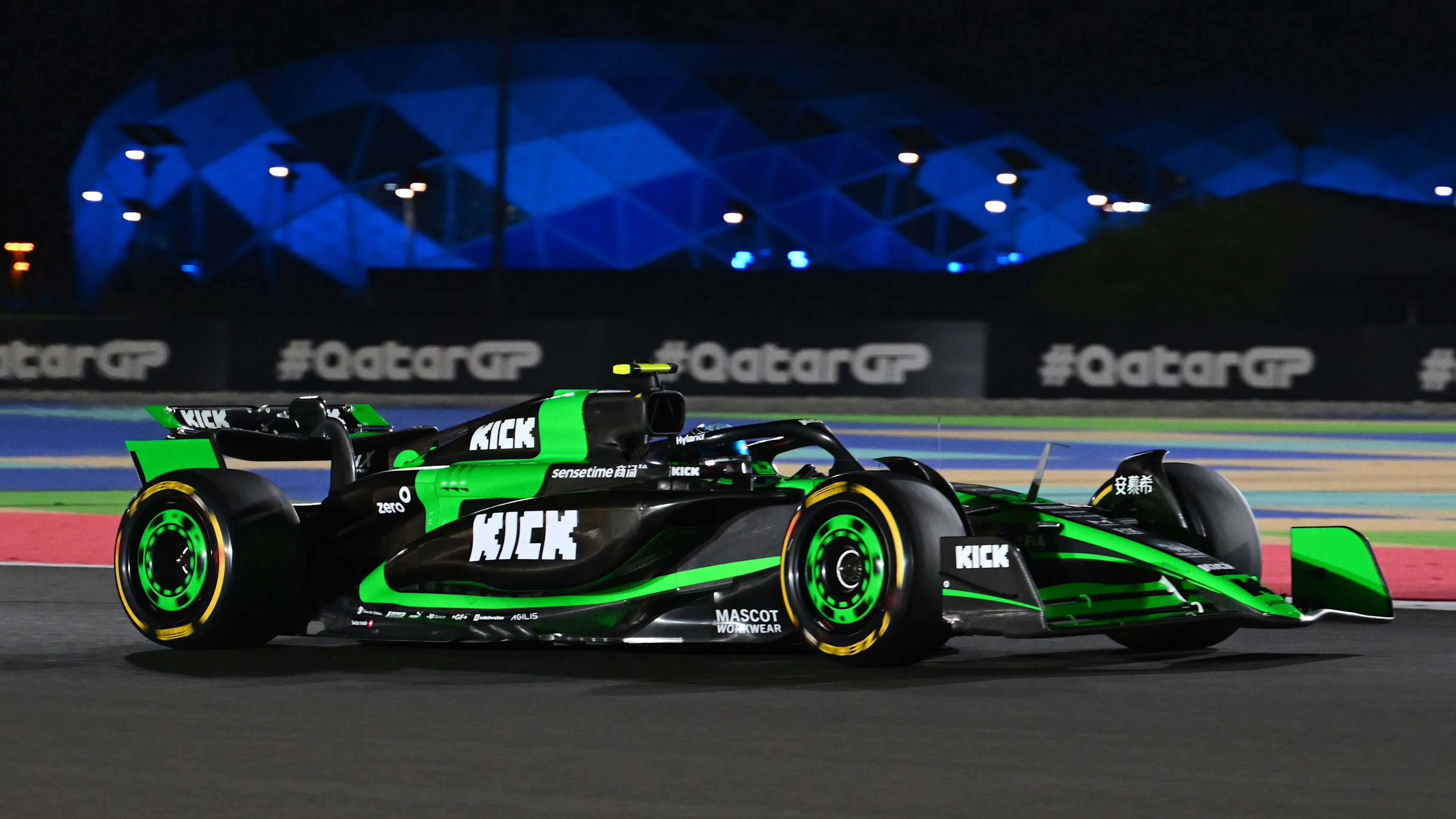 LUSAIL CITY, QATAR - NOVEMBER 29: Zhou Guanyu of China driving the (24) Kick Sauber C44 Ferrari on