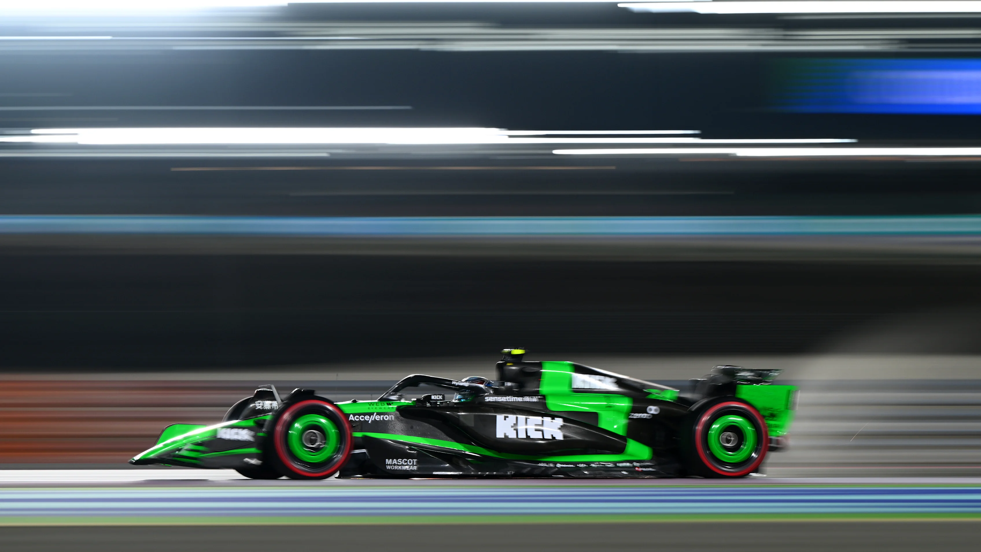LUSAIL CITY, QATAR - NOVEMBER 30: Zhou Guanyu of China driving the (24) Kick Sauber C44 Ferrari on