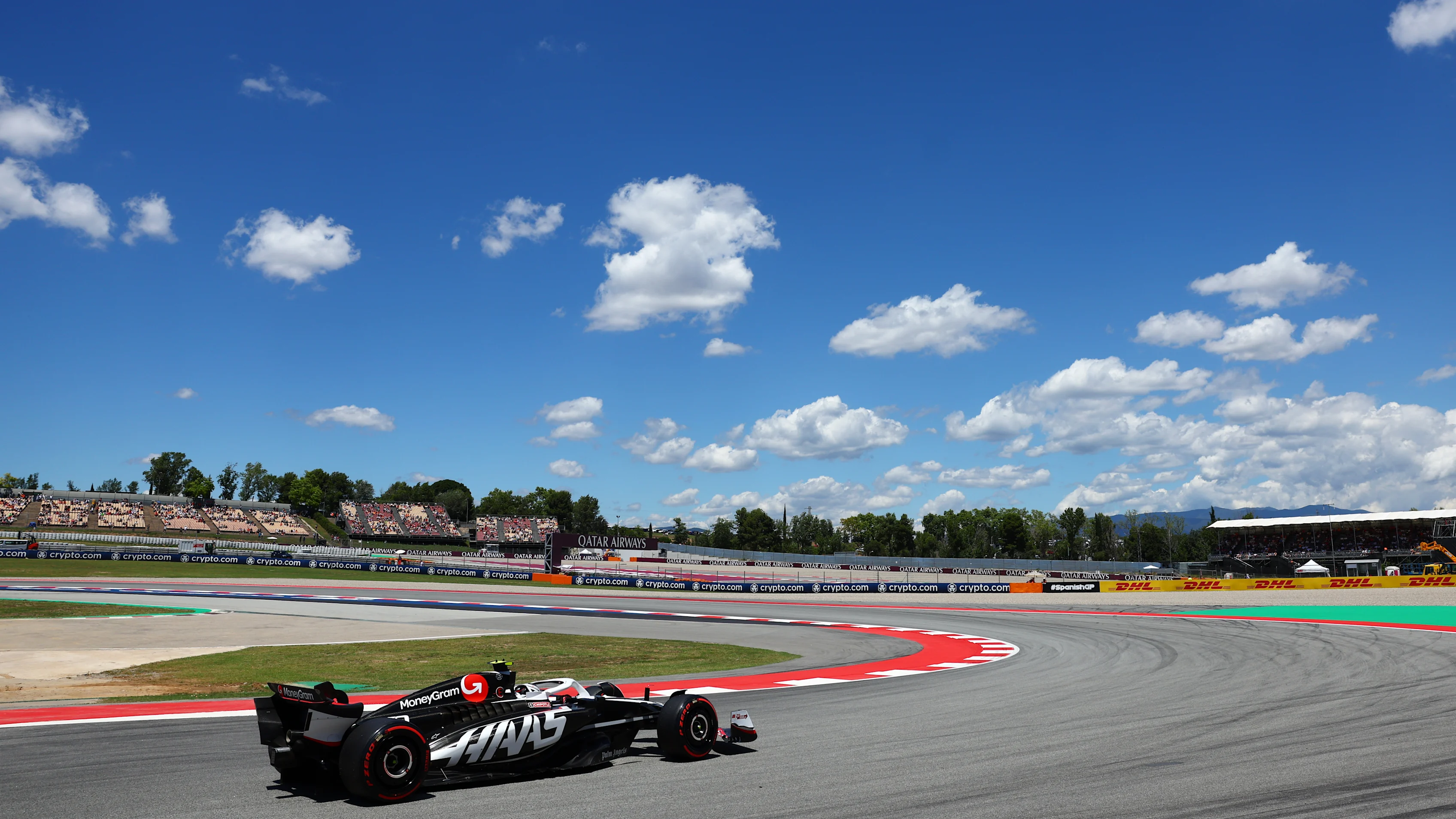 BARCELONA, SPAIN - JUNE 21: Oliver Bearman of Great Britain driving the (50) Haas F1 VF-24 Ferrari