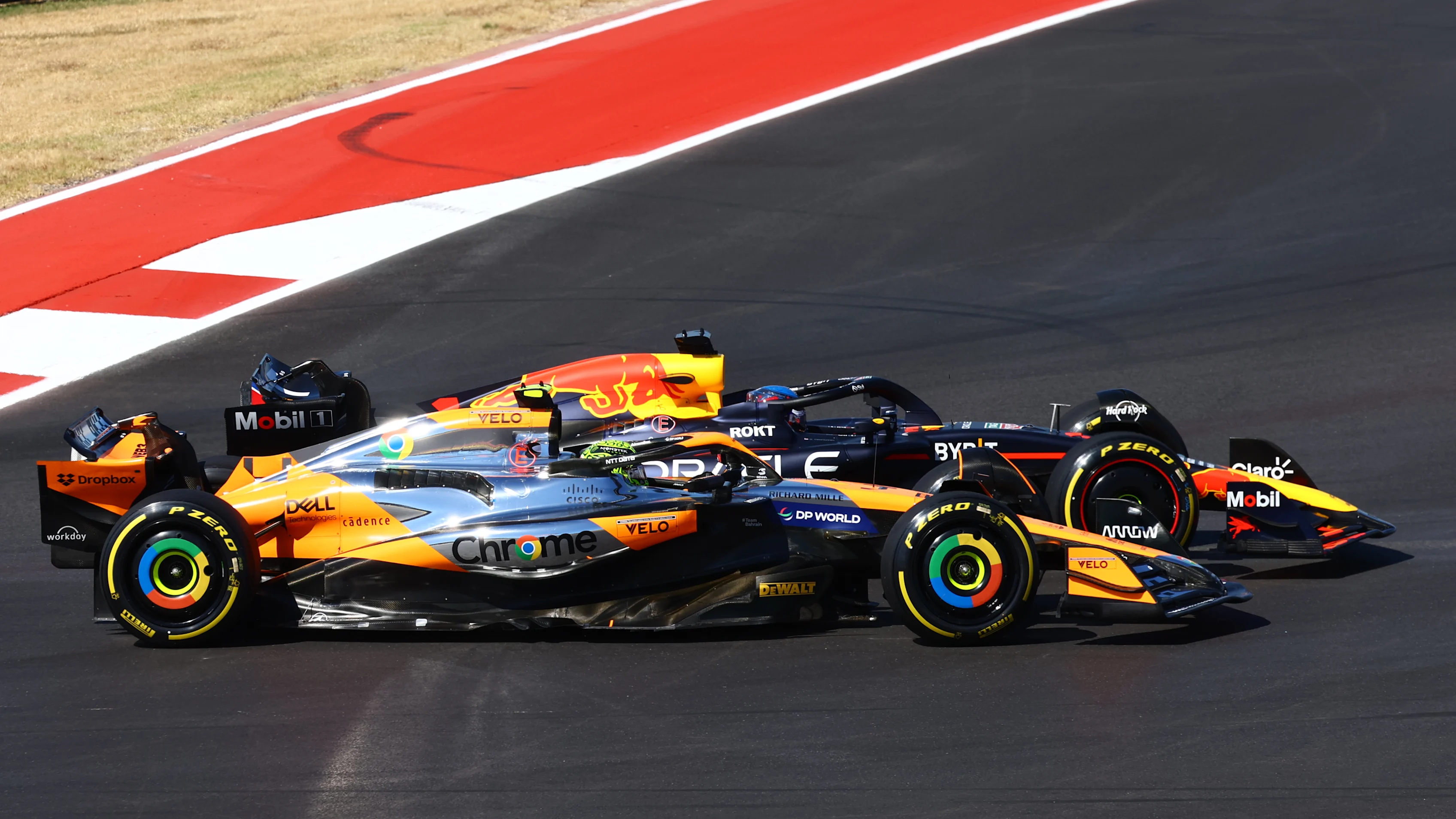 AUSTIN, TEXAS - OCTOBER 20: Max Verstappen of the Netherlands driving the (1) Oracle Red Bull