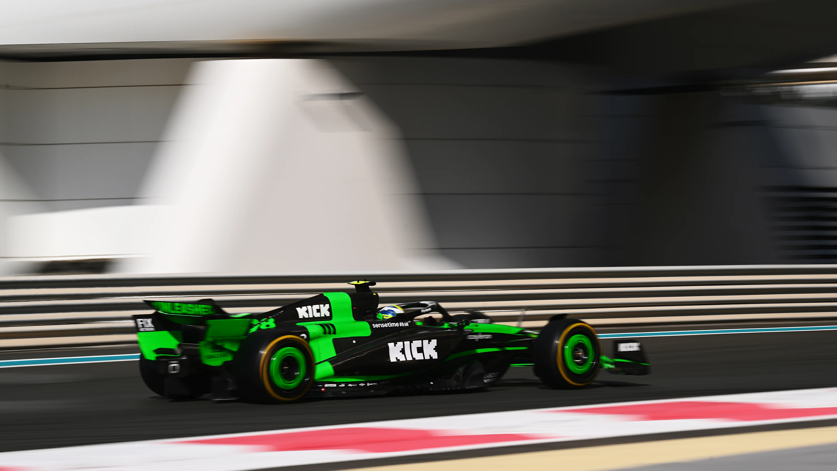 ABU DHABI, UNITED ARAB EMIRATES - DECEMBER 10: Gabriel Bortoleto of Brazil driving the (98) Kick