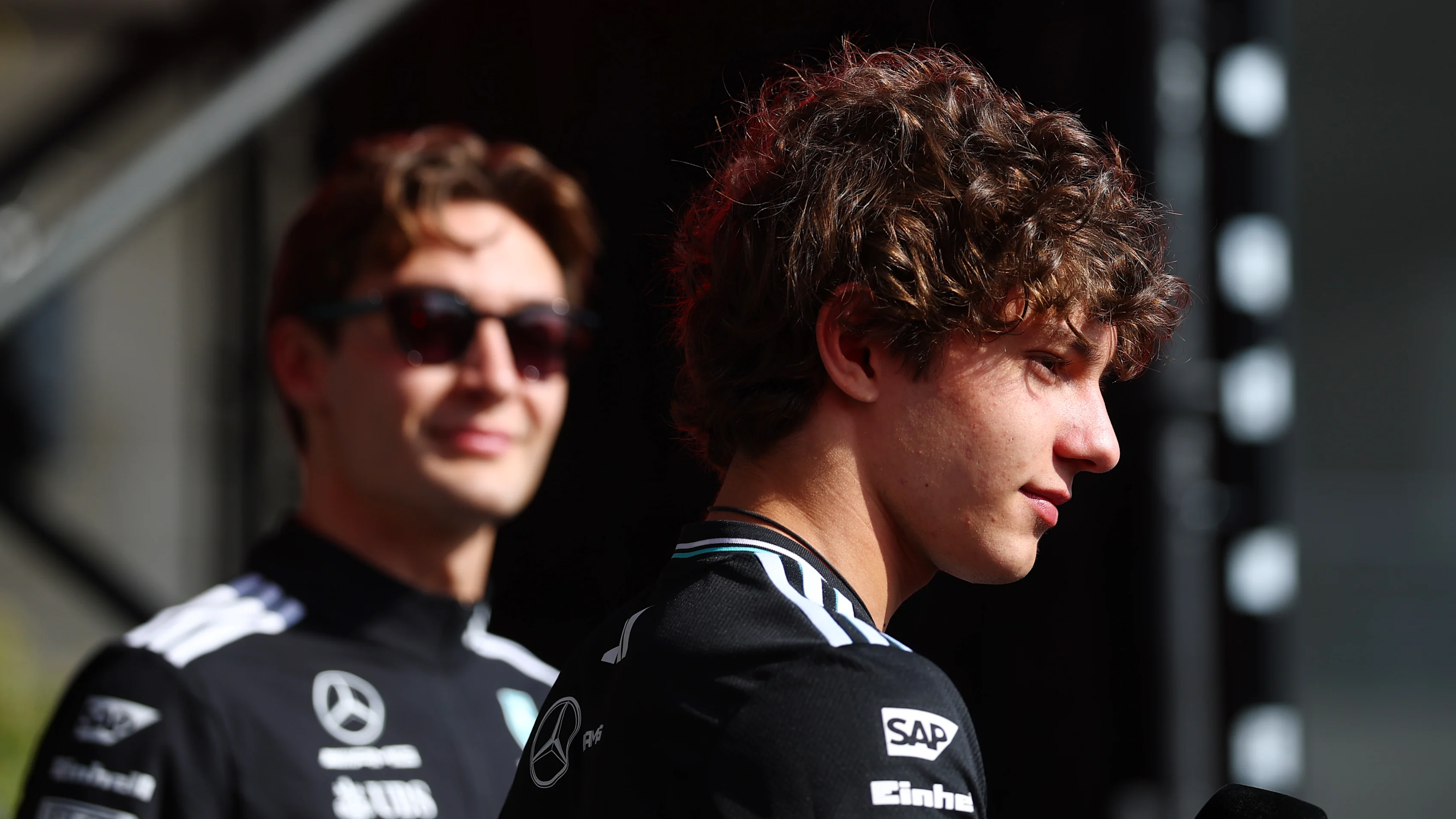 SHANGHAI, CHINA - MARCH 22: George Russell of Great Britain and Mercedes AMG Petronas F1 Team and