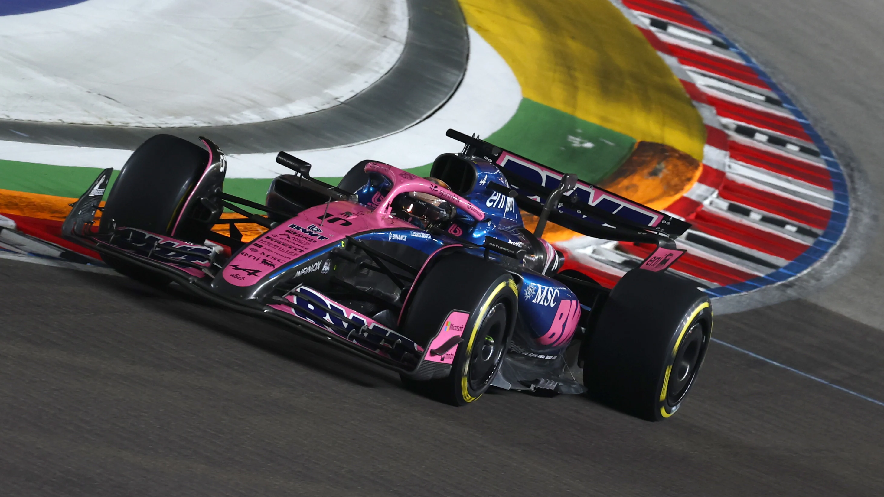 SINGAPORE, SINGAPORE - OCTOBER 05: Pierre Gasly of France driving the (10) Alpine F1 A525 Renault on track during to the F1 Grand Prix of Singapore at Marina Bay Street Circuit on October 05, 2025 in Singapore, Singapore. (Photo by Mark Thompson/Getty Images)