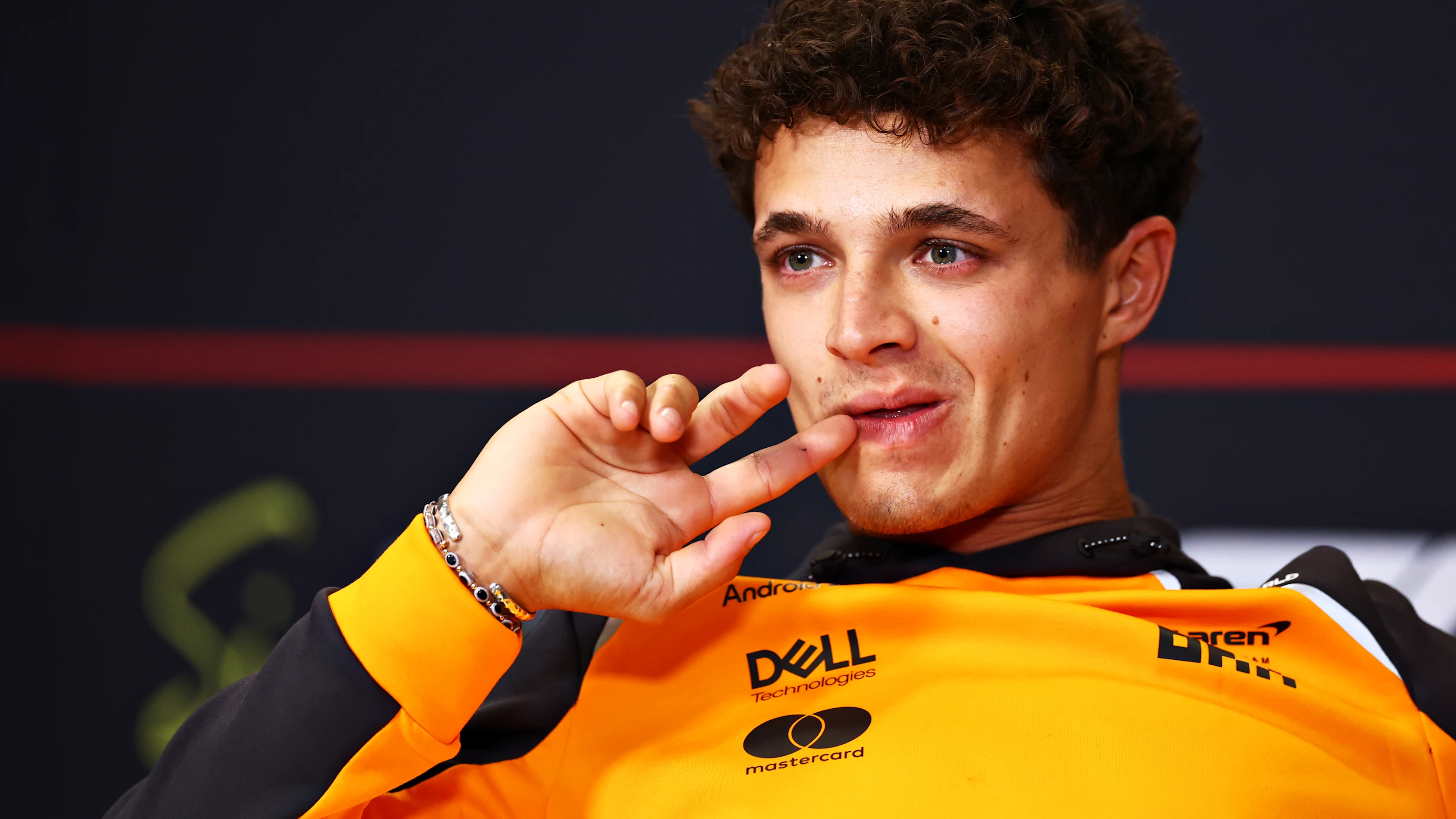 SINGAPORE, SINGAPORE - OCTOBER 02: Lando Norris of Great Britain and McLaren looks on in the