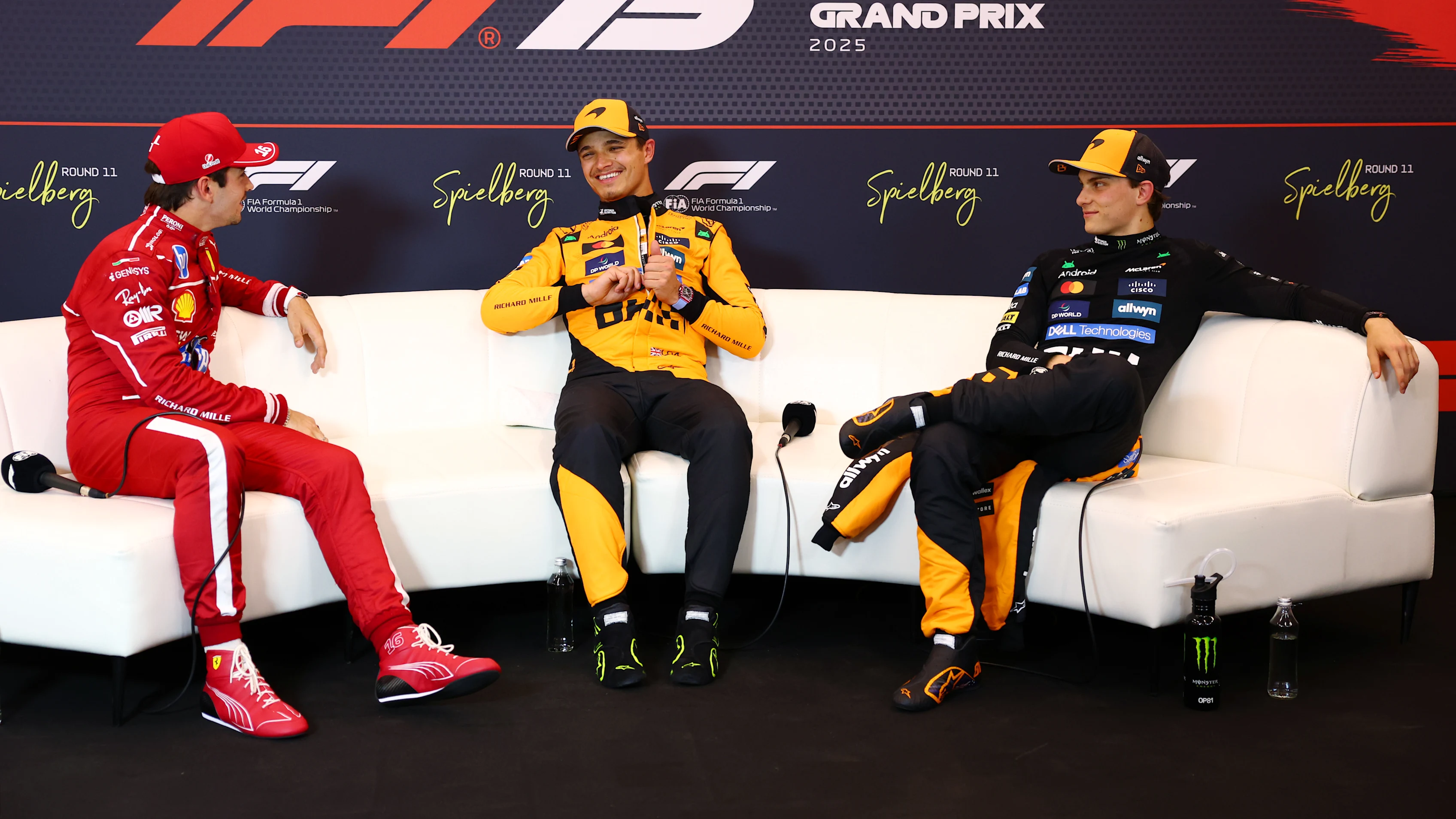 SPIELBERG, AUSTRIA - JUNE 28: Pole position qualifier Lando Norris of Great Britain and McLaren