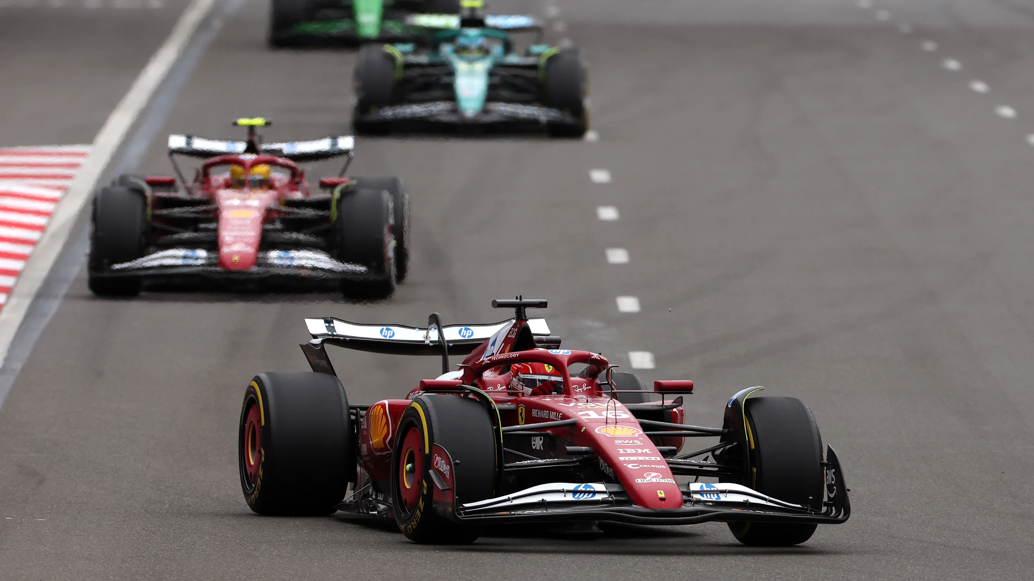 BAKU, AZERBAIJAN - SEPTEMBER 21: Charles Leclerc of Monaco driving the (16) Scuderia Ferrari SF-25