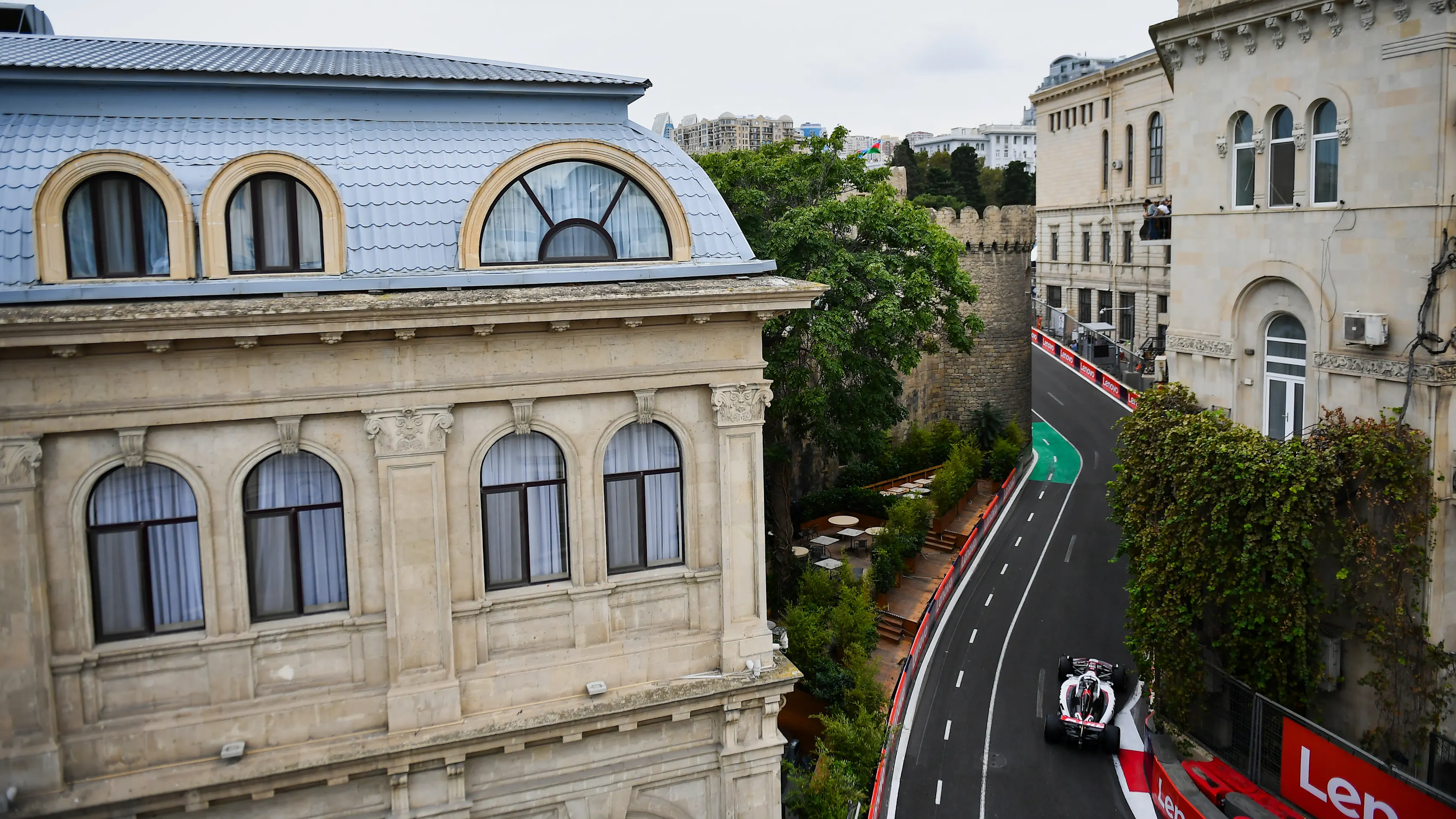 BAKU, AZERBAIJAN - SEPTEMBER 21: Esteban Ocon of France driving the (31) Haas F1 VF-25 Ferrari on track during the F1 Grand Prix of Azerbaijan at Baku City Circuit on September 21, 2025 in Baku, Azerbaijan. (Photo by James Sutton - Formula 1/Formula 1 via Getty Images)