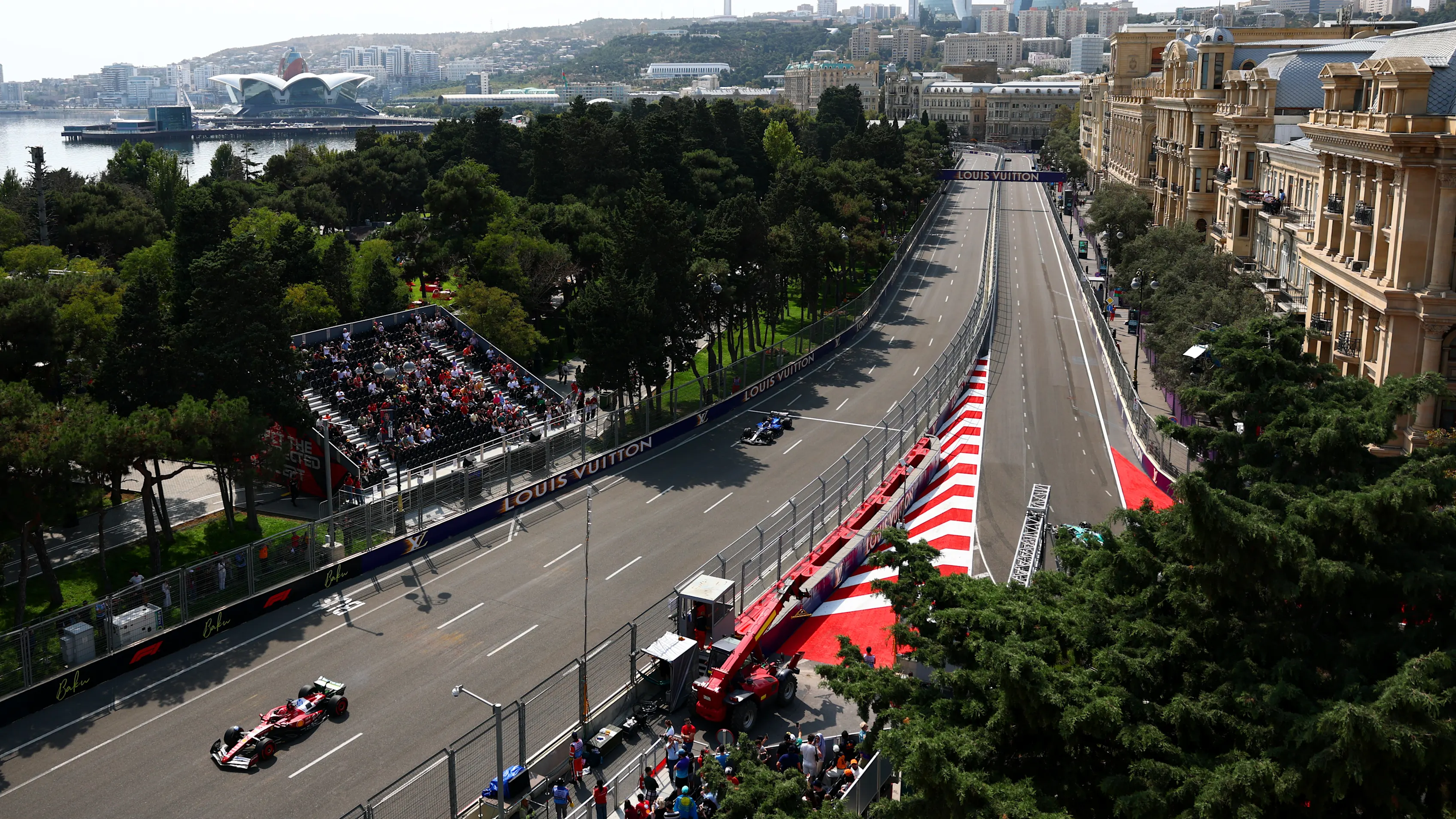BAKU, AZERBAIJAN - SEPTEMBER 19: Charles Leclerc of Monaco driving the (16) Scuderia Ferrari SF-25