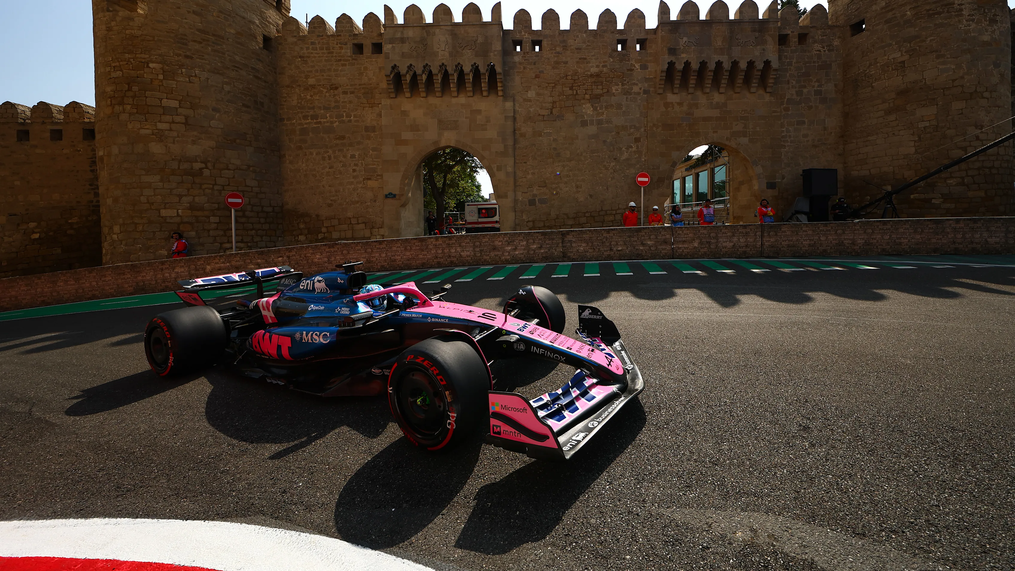 BAKU, AZERBAIJAN - SEPTEMBER 19: Pierre Gasly of France driving the (10) Alpine F1 A525 Renault on