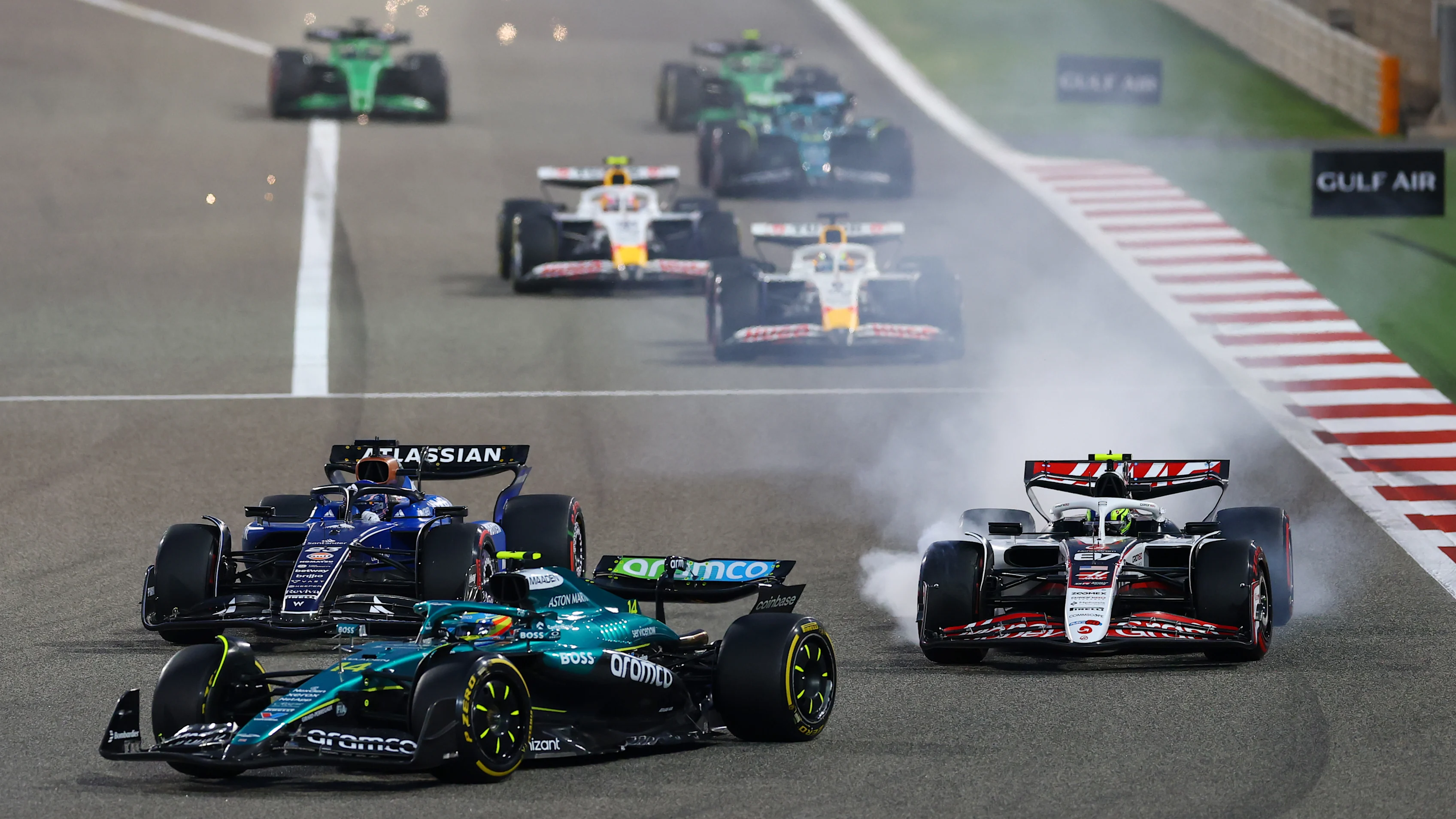 BAHRAIN, BAHRAIN - APRIL 13: Fernando Alonso of Spain driving the (14) Aston Martin F1 Team AMR25