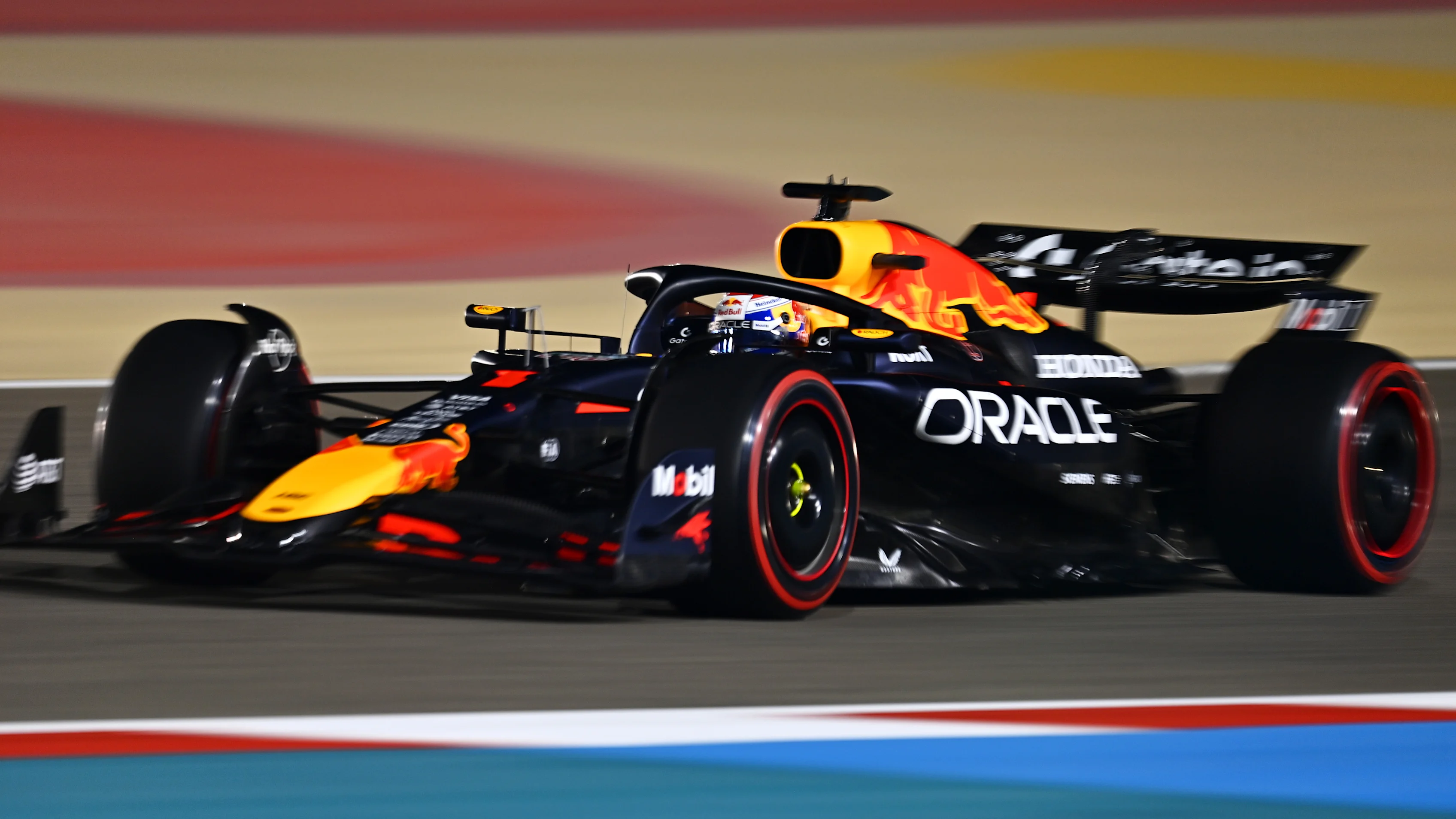 BAHRAIN, BAHRAIN - APRIL 11: Max Verstappen of the Netherlands driving the (1) Oracle Red Bull