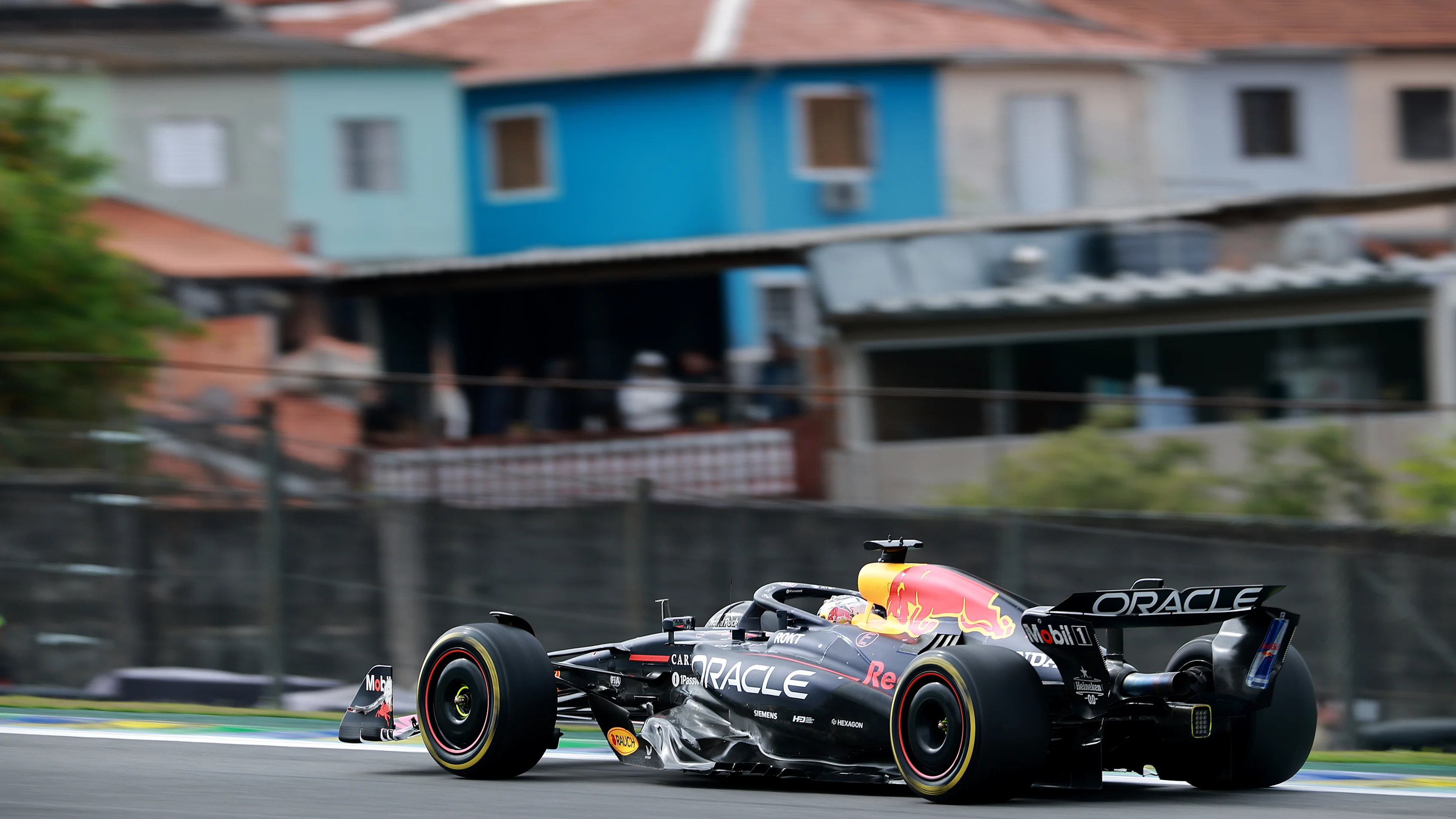 SAO PAULO, BRAZIL - NOVEMBER 09: Max Verstappen of the Netherlands driving the (1) Oracle Red Bull