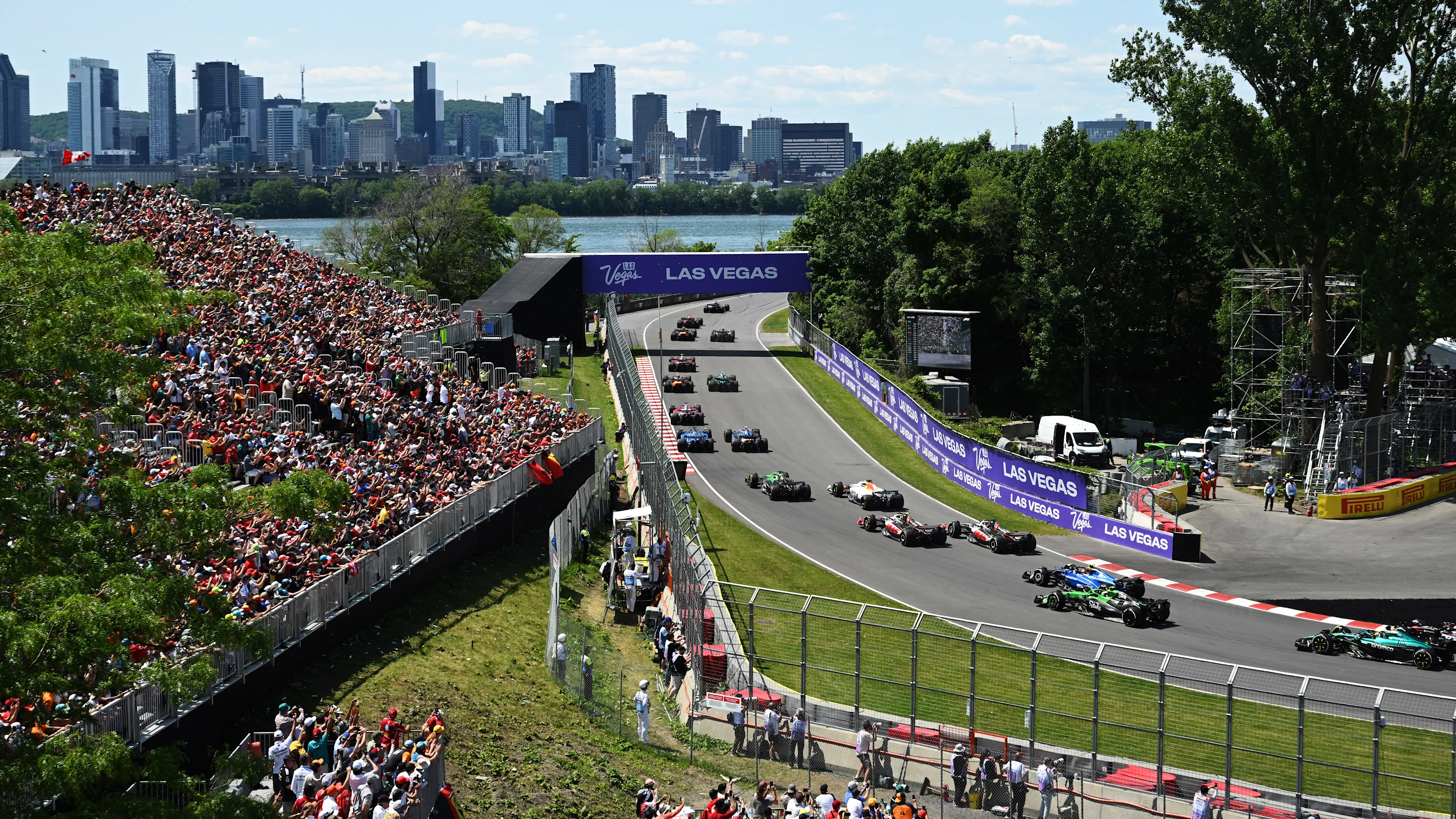 MONTREAL, QUEBEC - JUNE 15: George Russell of Great Britain driving the (63) Mercedes AMG Petronas