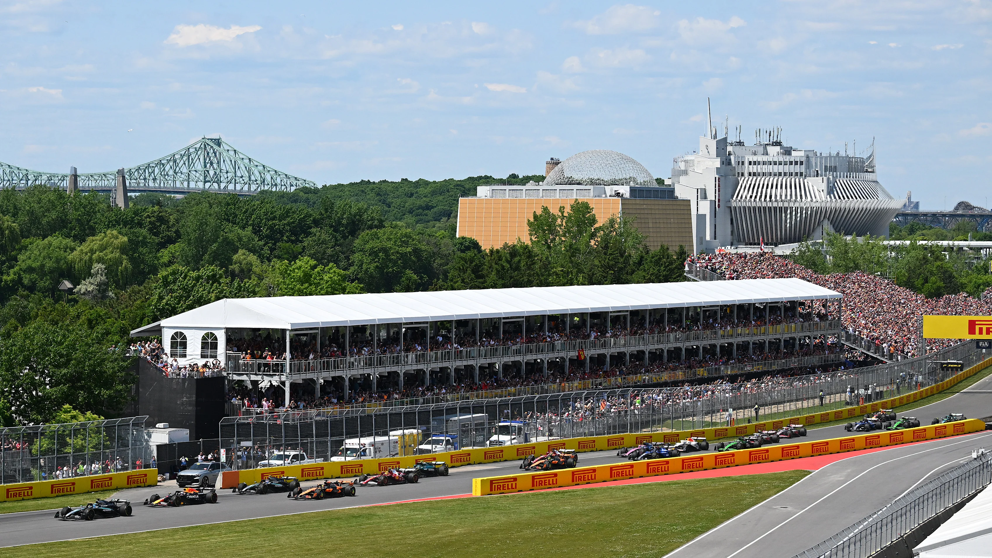 MONTREAL, QUEBEC - JUNE 15: George Russell of Great Britain driving the (63) Mercedes AMG Petronas
