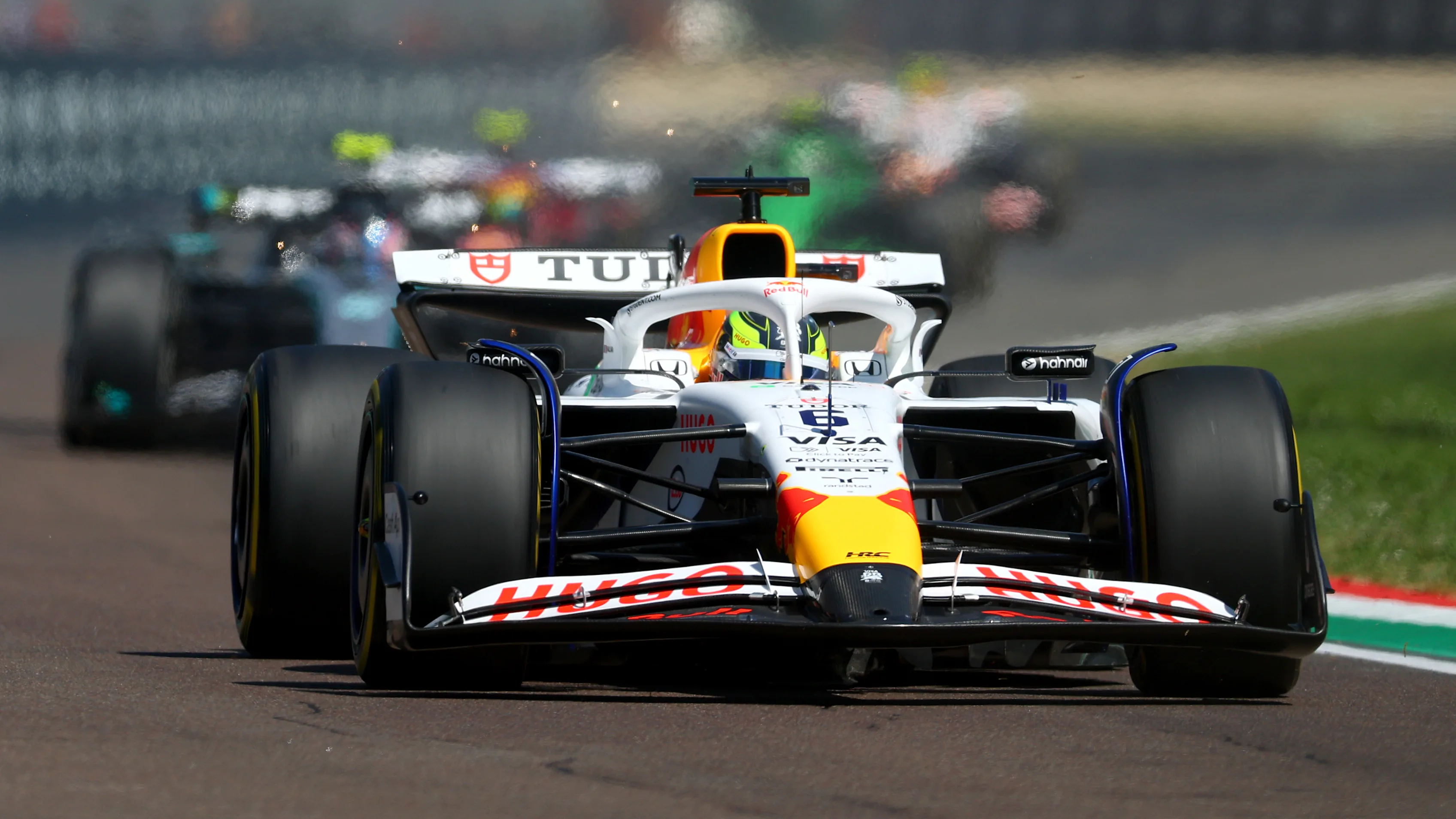 IMOLA, ITALY - MAY 18: Isack Hadjar of France driving the (6) Visa Cash App Racing Bulls VCARB 02