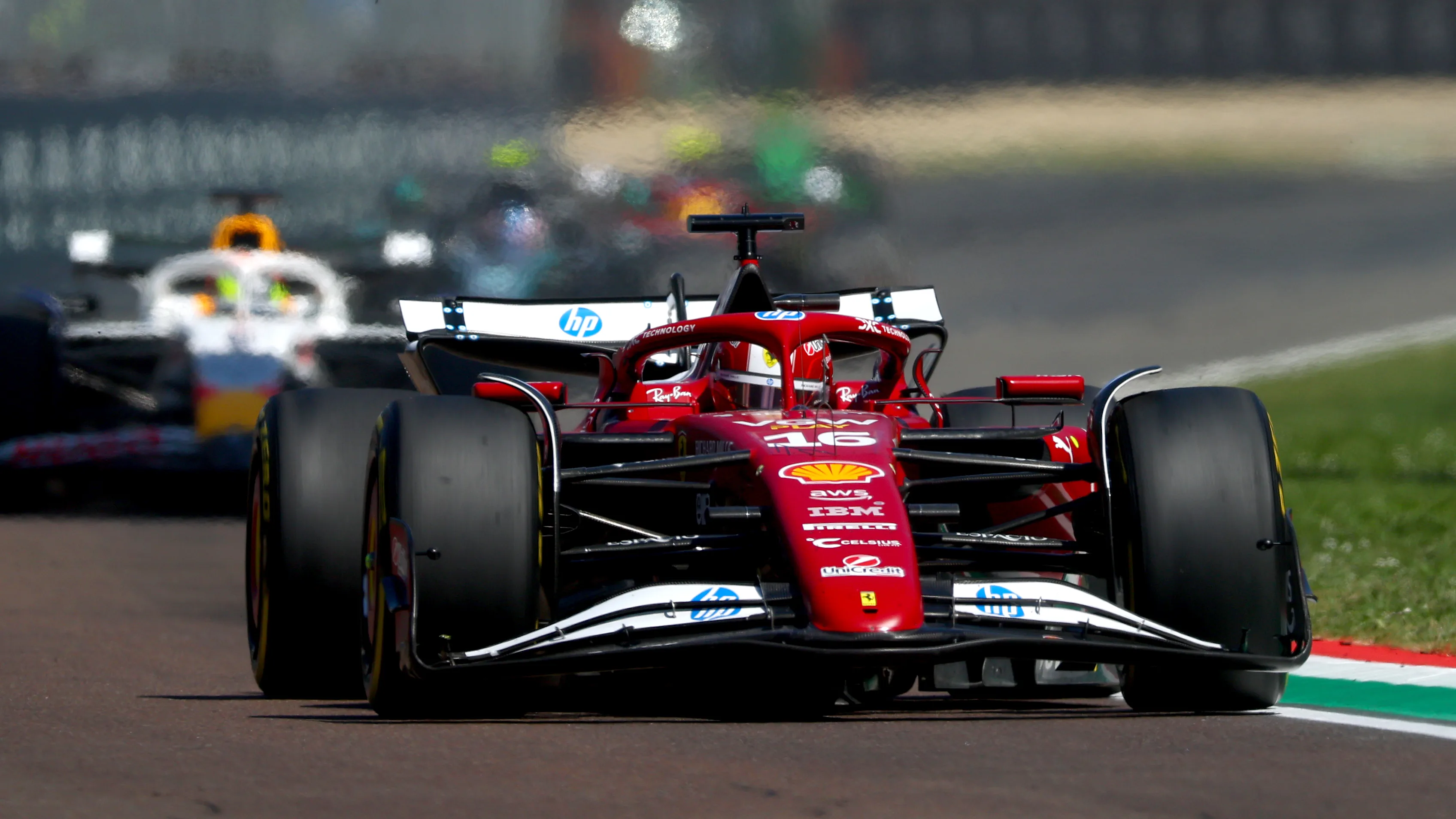 IMOLA, ITALY - MAY 18: Charles Leclerc of Monaco driving the (16) Scuderia Ferrari SF-25 on track