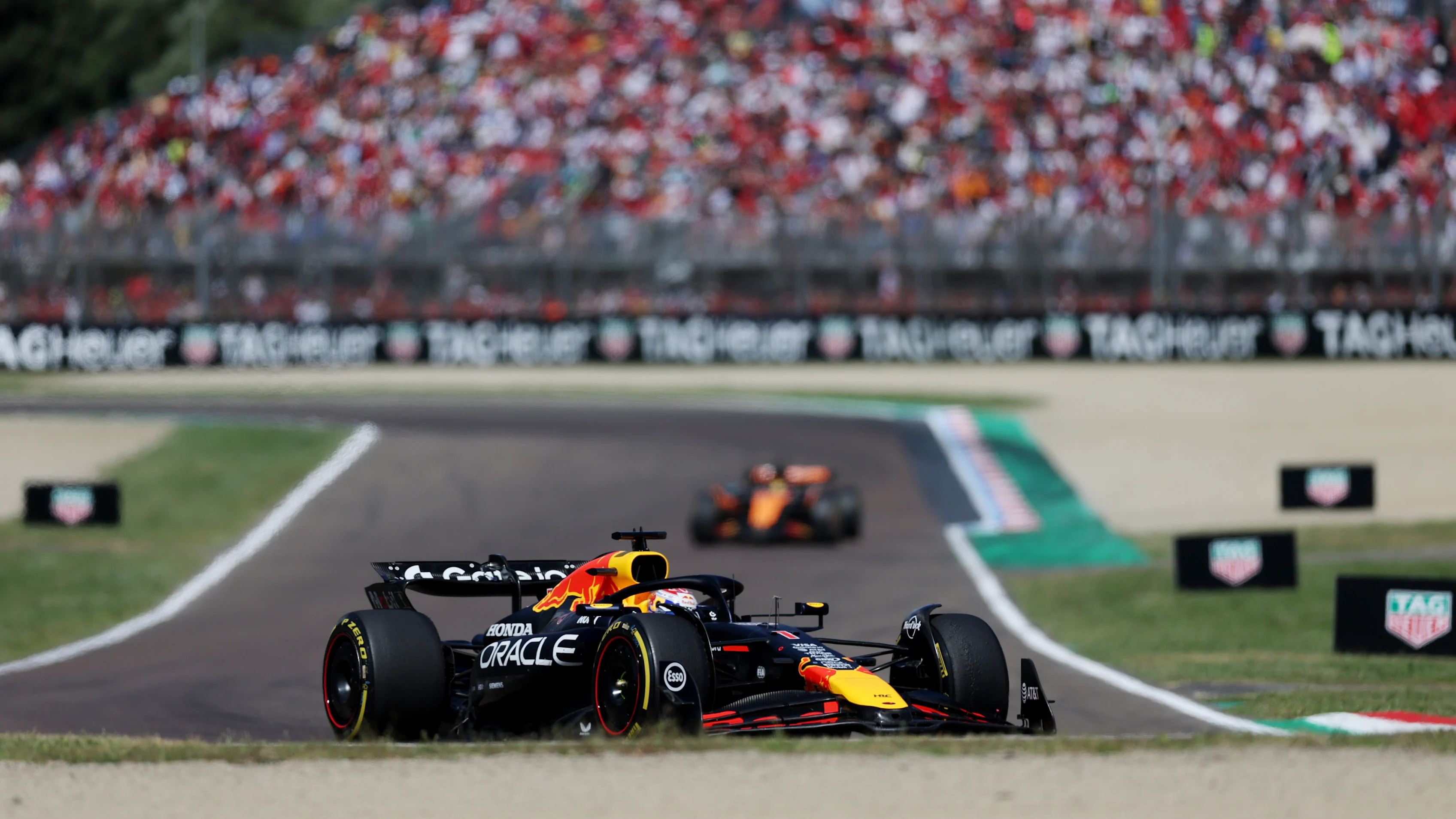 IMOLA, ITALY - MAY 18: Max Verstappen of the Netherlands driving the (1) Oracle Red Bull Racing