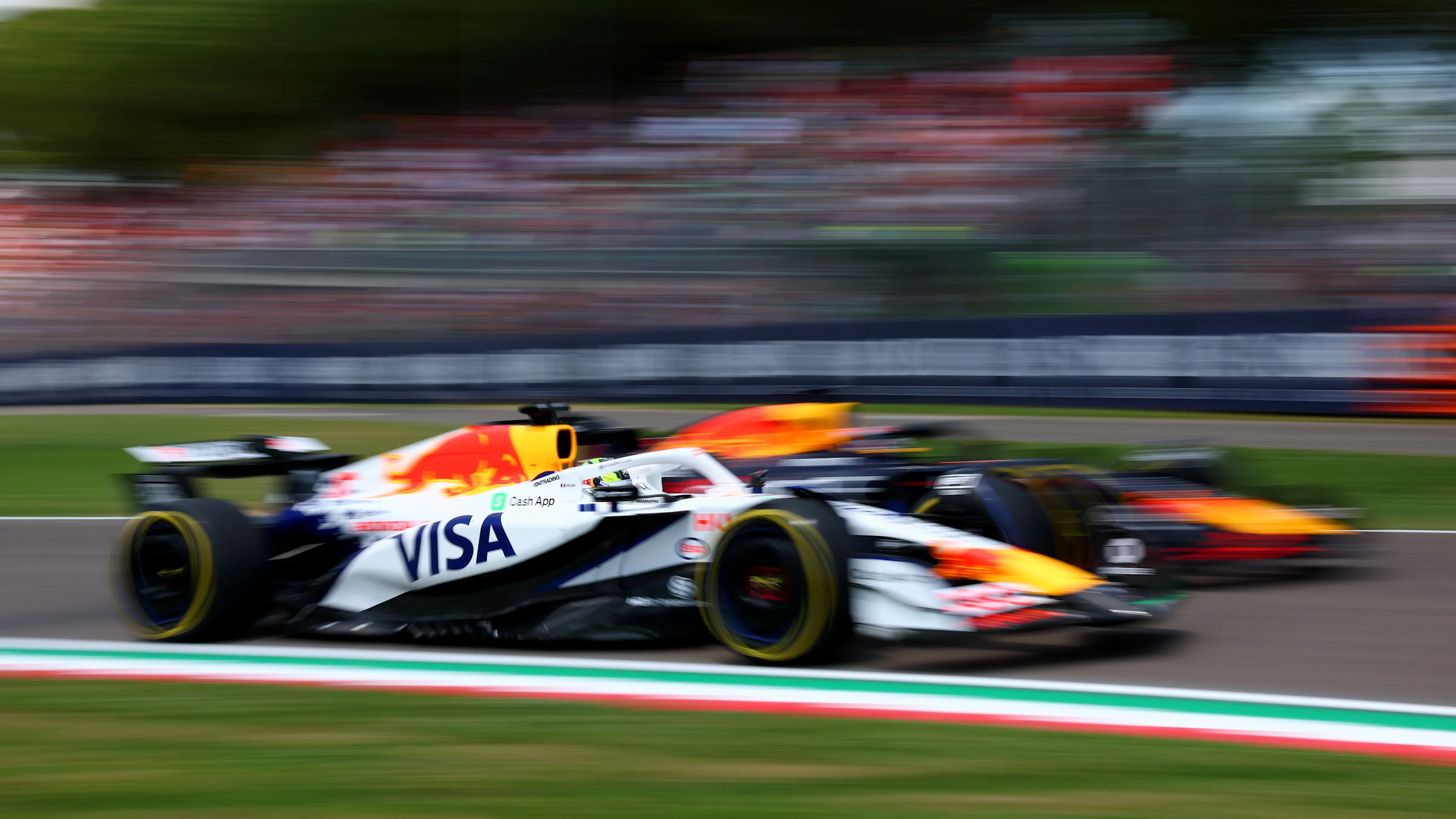 IMOLA, ITALY - MAY 17: Isack Hadjar of France driving the (6) Visa Cash App Racing Bulls VCARB 02