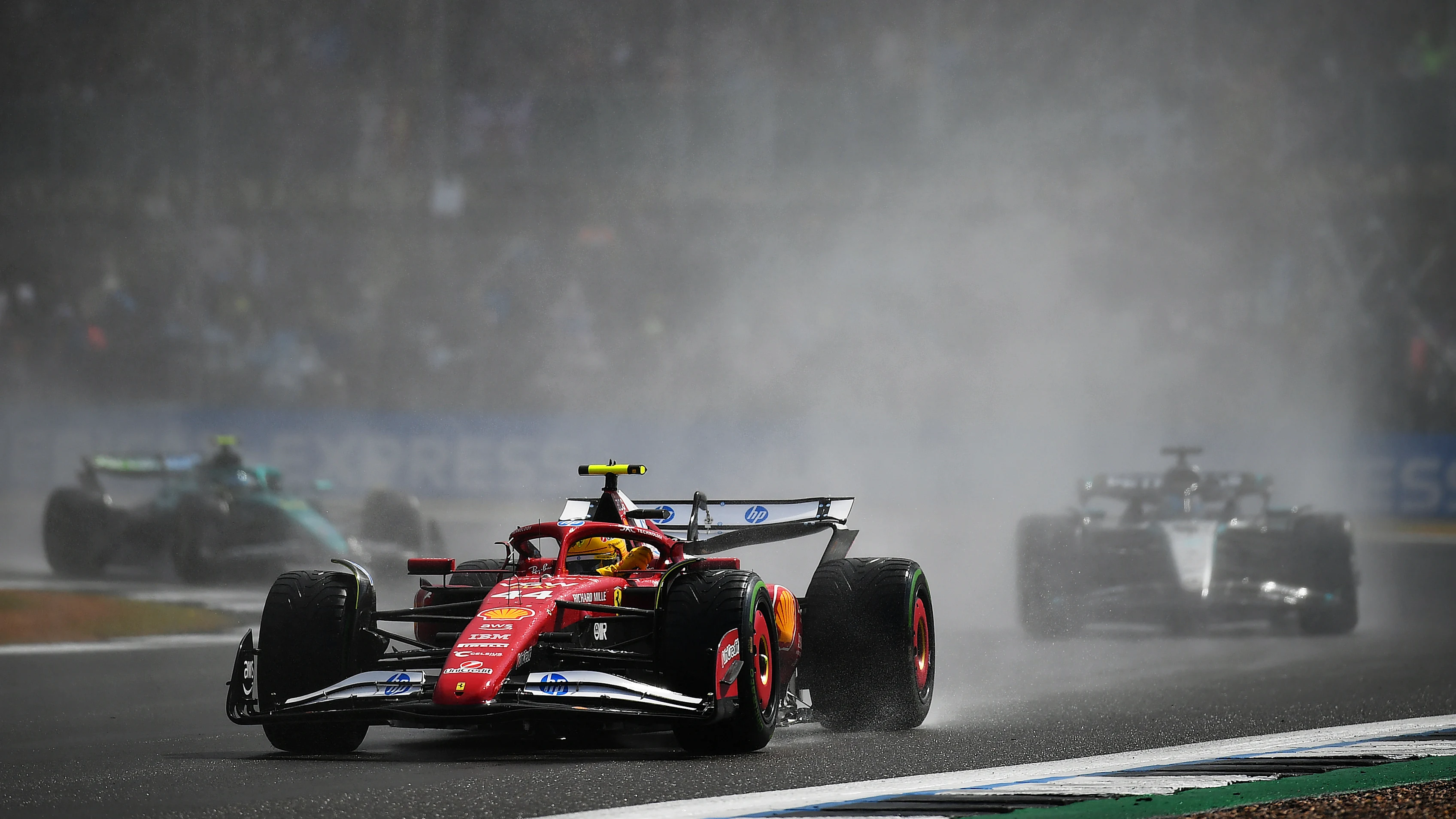 NORTHAMPTON, ENGLAND - JULY 06: Lewis Hamilton of Great Britain driving the (44) Scuderia Ferrari SF-25 on track during the F1 Grand Prix of Great Britain at Silverstone Circuit on July 06, 2025 in Northampton, England. (Photo by James Sutton - Formula 1/Formula 1 via Getty Images)