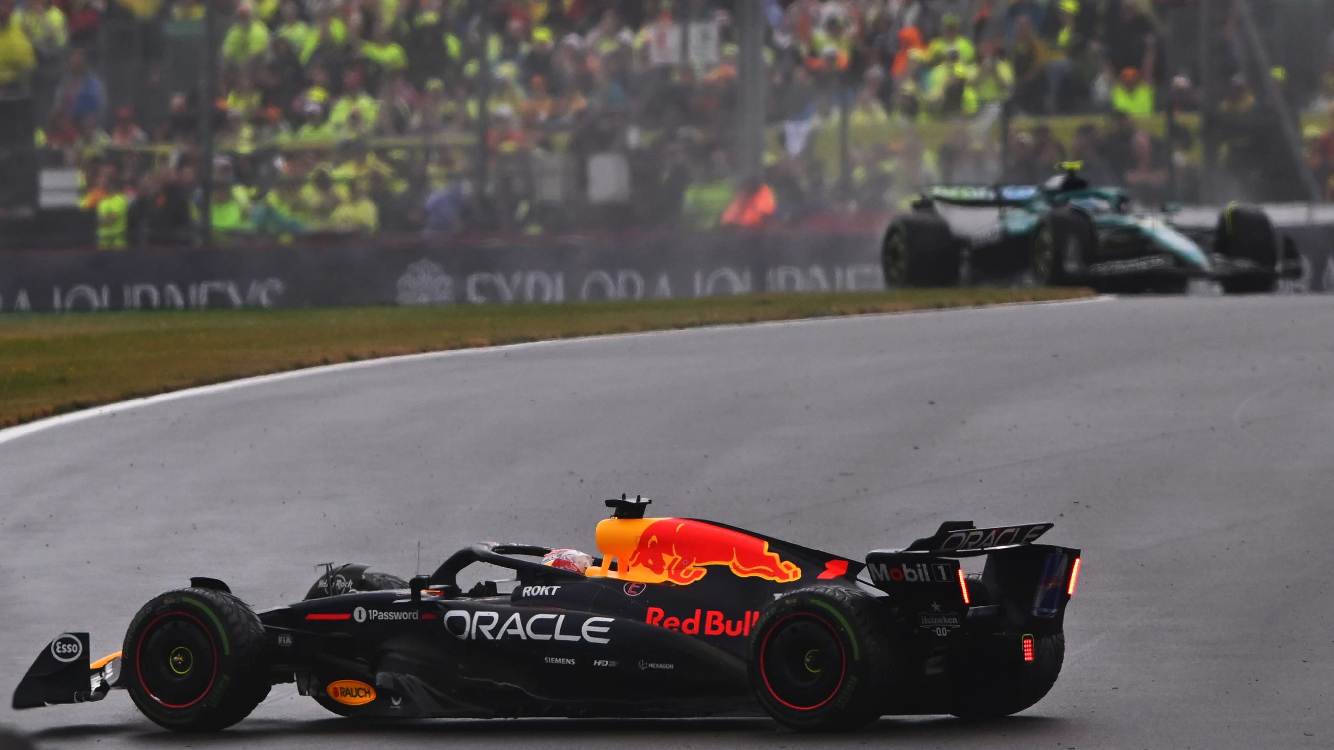 NORTHAMPTON, ENGLAND - JULY 06: Max Verstappen of the Netherlands driving the (1) Oracle Red Bull