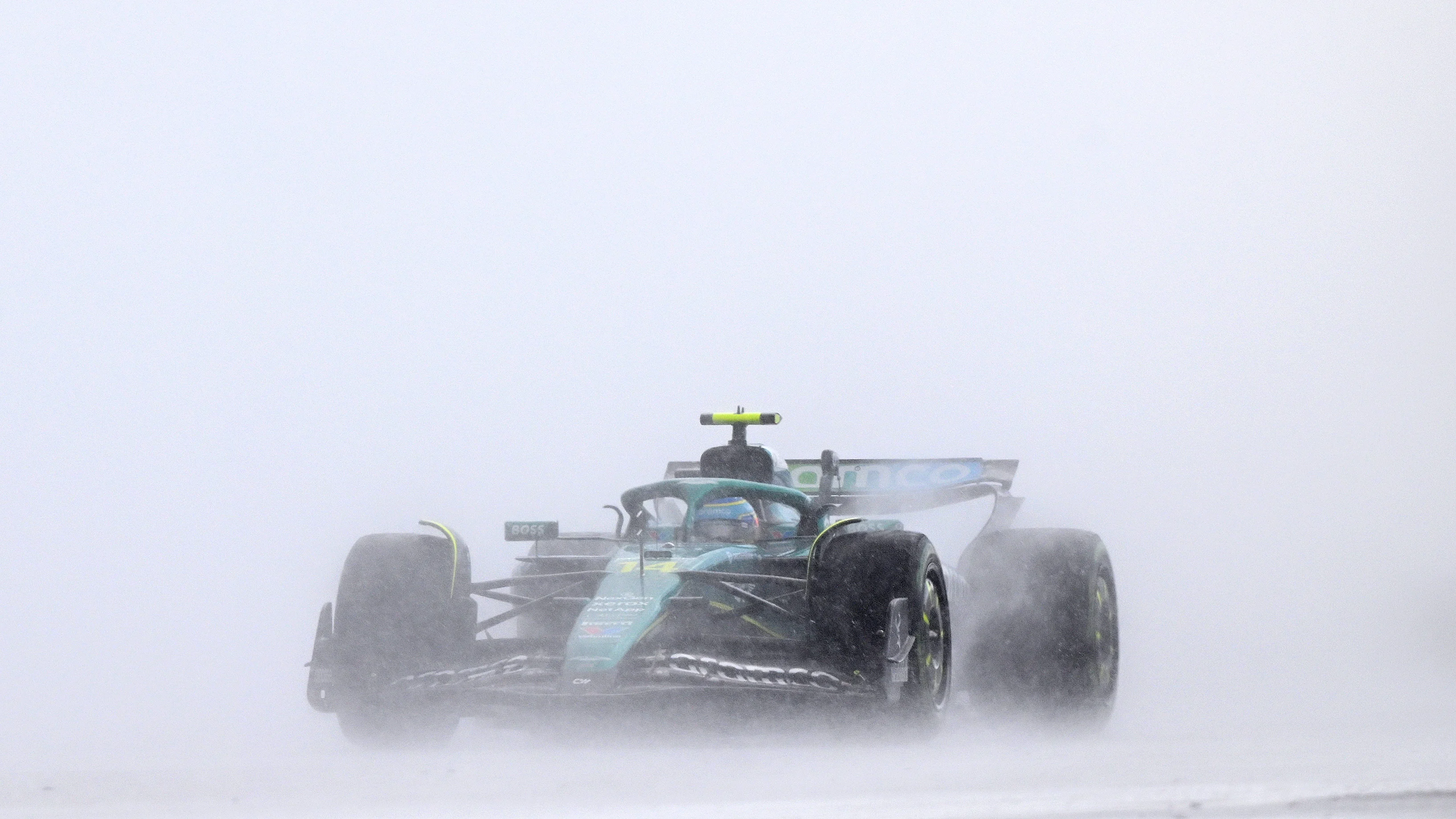 NORTHAMPTON, ENGLAND - JULY 06: Fernando Alonso of Spain driving the (14) Aston Martin F1 Team